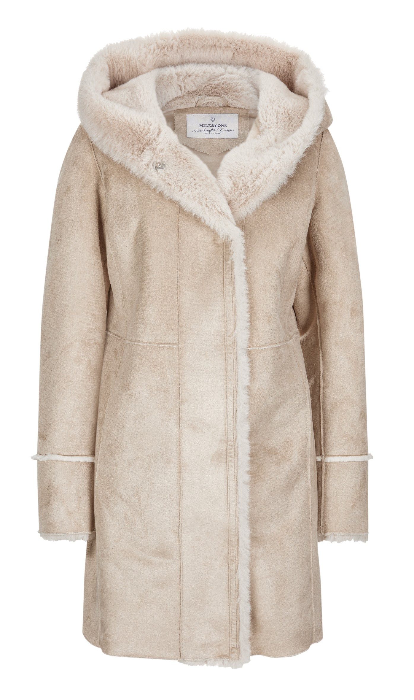 Milestone Fellimitatmantel MSOfelia mit Kapuze und wärmendem Fellbesatz günstig online kaufen
