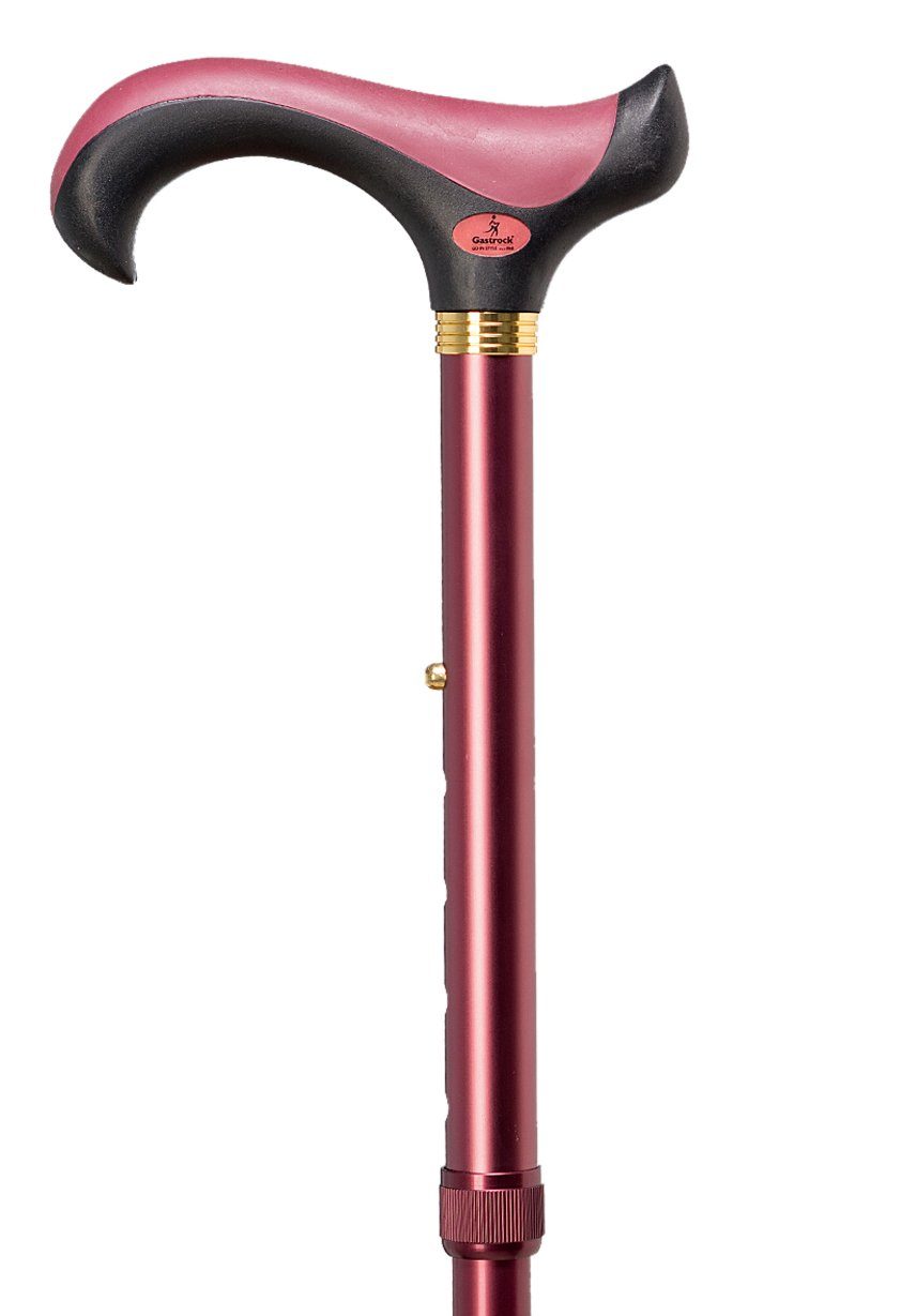 Stockshop Gehstock Gehstock SUPERSOFT RED, Derbygriff aus Kunststoff Dämpfungspad weiches