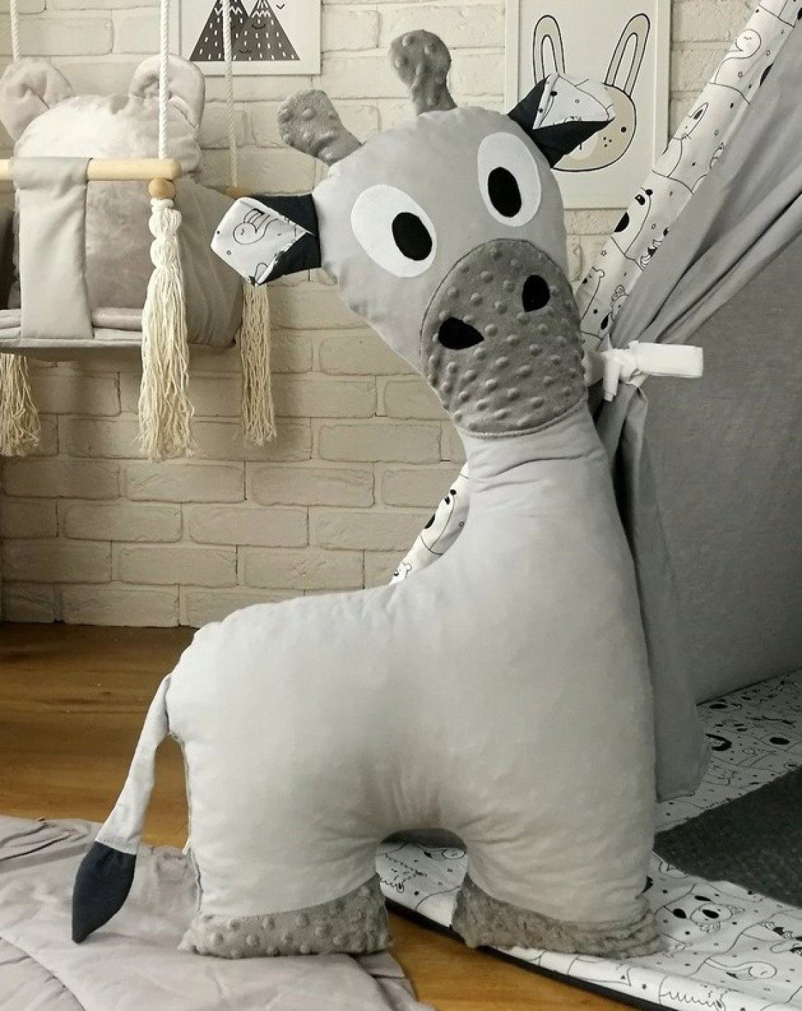 Pamek Kuscheltier Kuscheltiere Tiere Pinguin Giraffe Zebra Teddy Elefant Kissen, Made in Europa