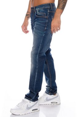 Cipo & Baxx Regular-fit-Jeans Herren Jeans Hose mit dezenten Kontrastnähten und zeitloser Waschung Hoher Tragekomfort