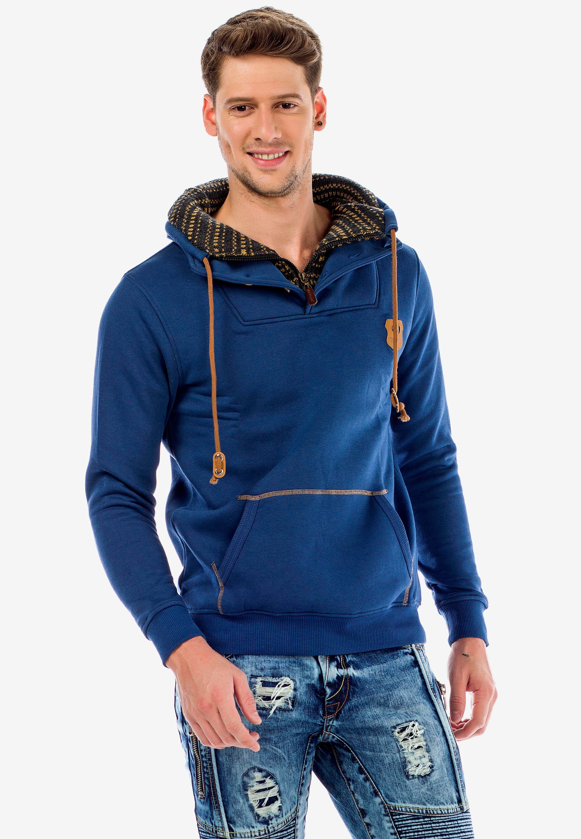 Sweatshirt Cipo & indigo Kragen mit Baxx Doppelte