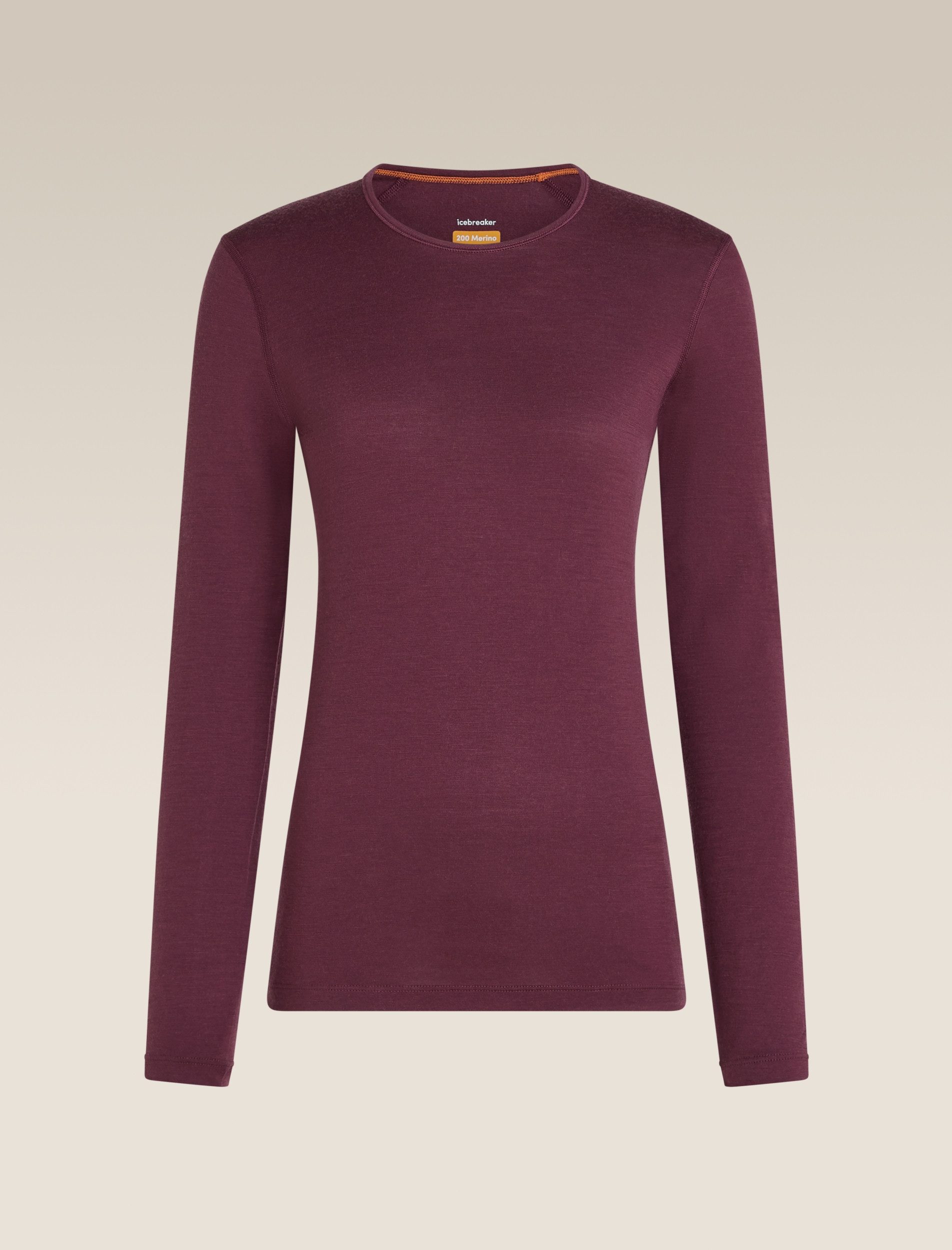 Icebreaker Funktionsunterhemd Women Merino 200 Oasis LS Crewe DK BERRY