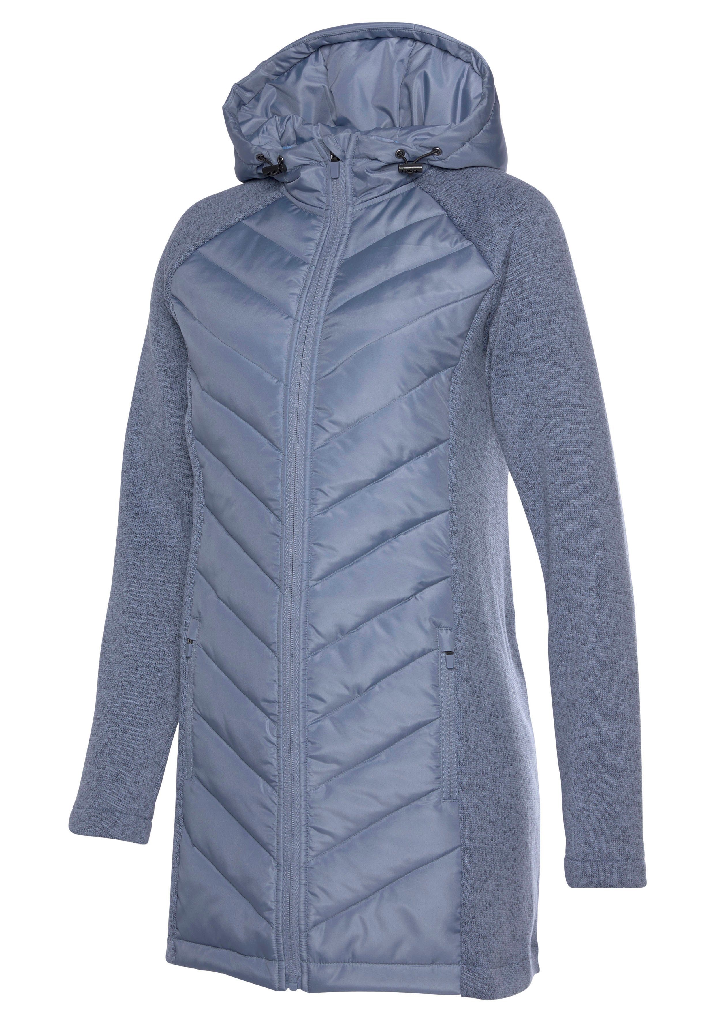 mit blau Vivance Strickfleece-Ärmeln Steppjacke