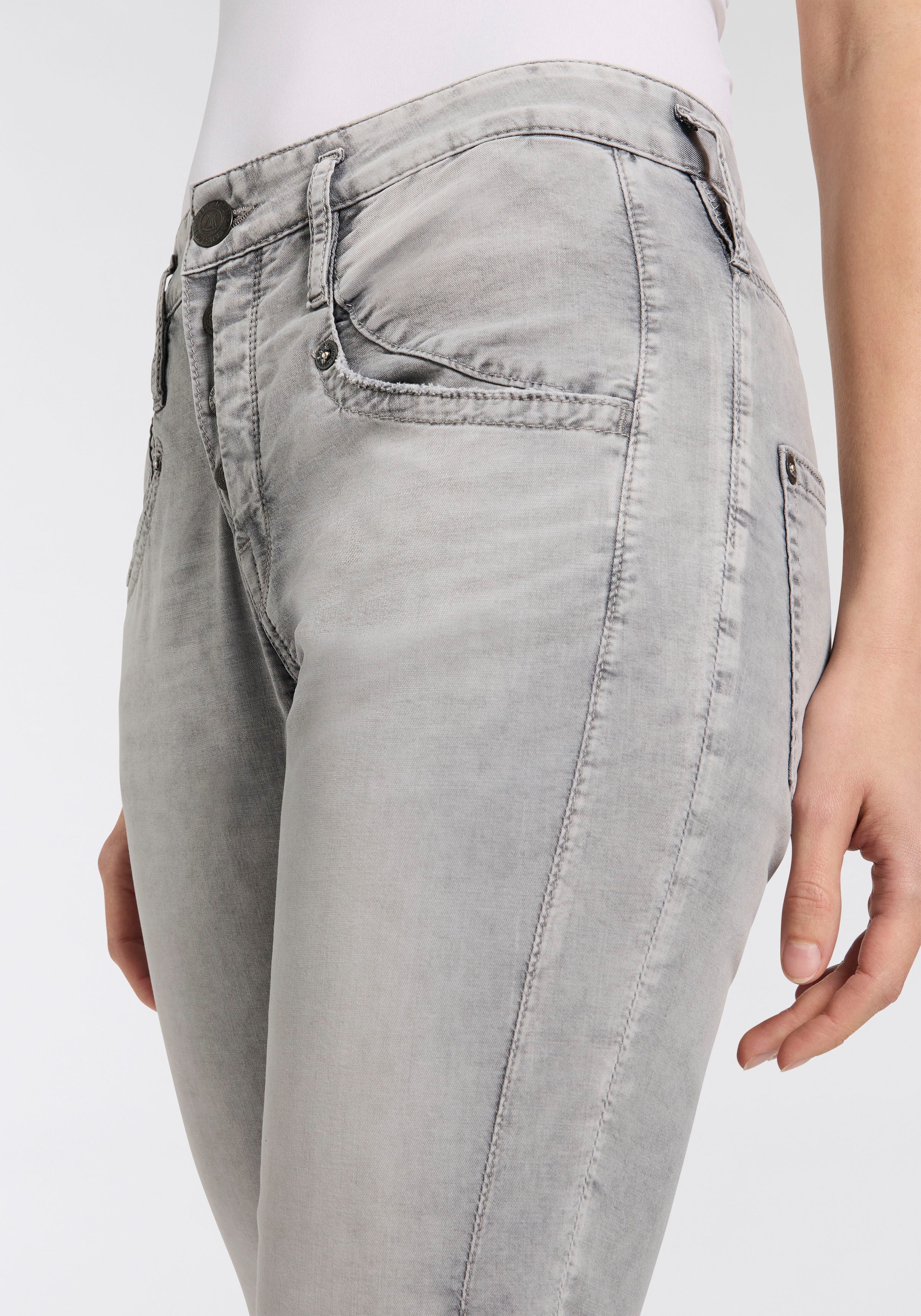 Herrlicher 5-Pocket-Jeans Shyra Cropped Denim Grey Light Stretch in Cropped-Länge