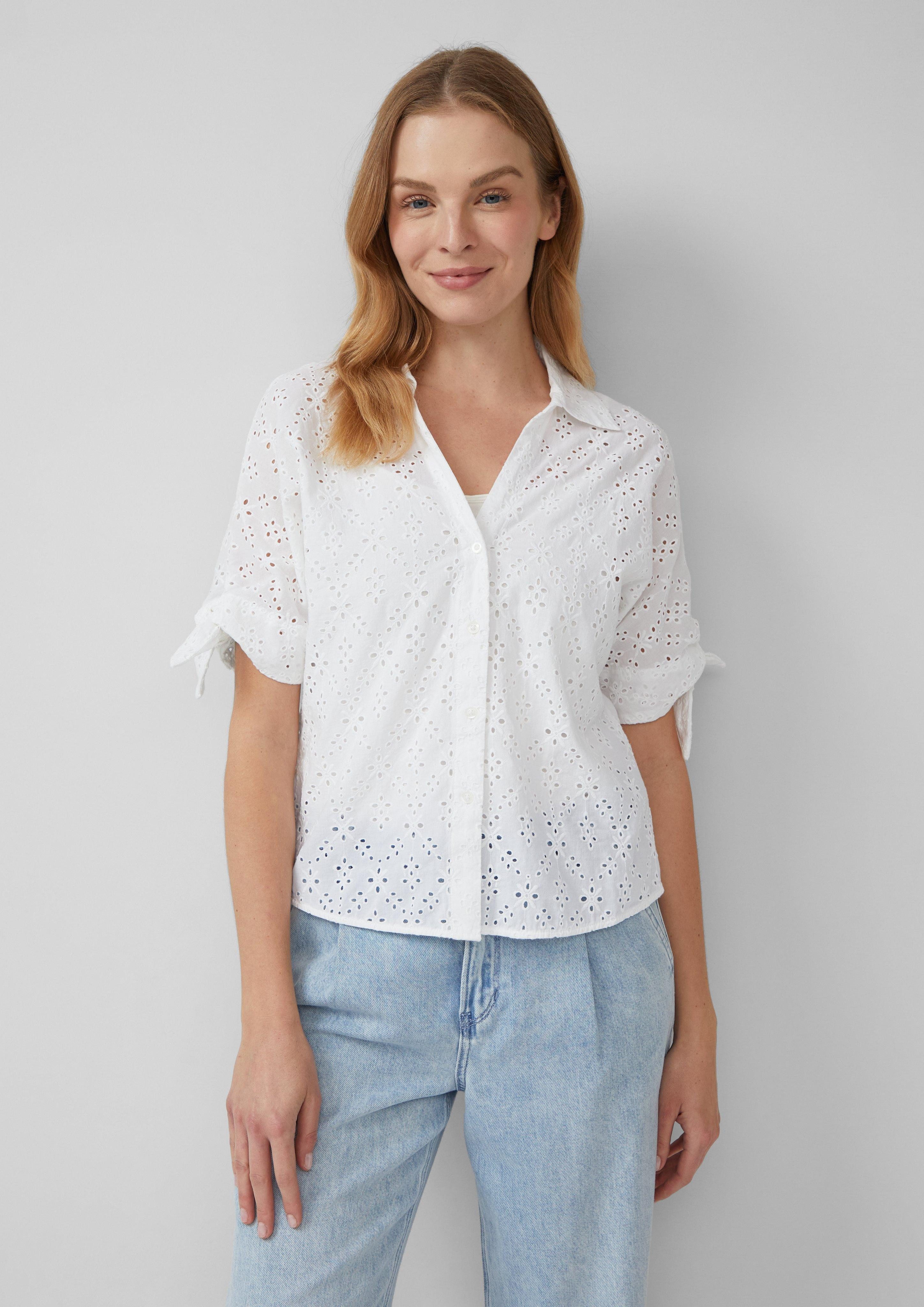 s.Oliver Blusentop Lockere Bluse mit Lochstickerei günstig online kaufen