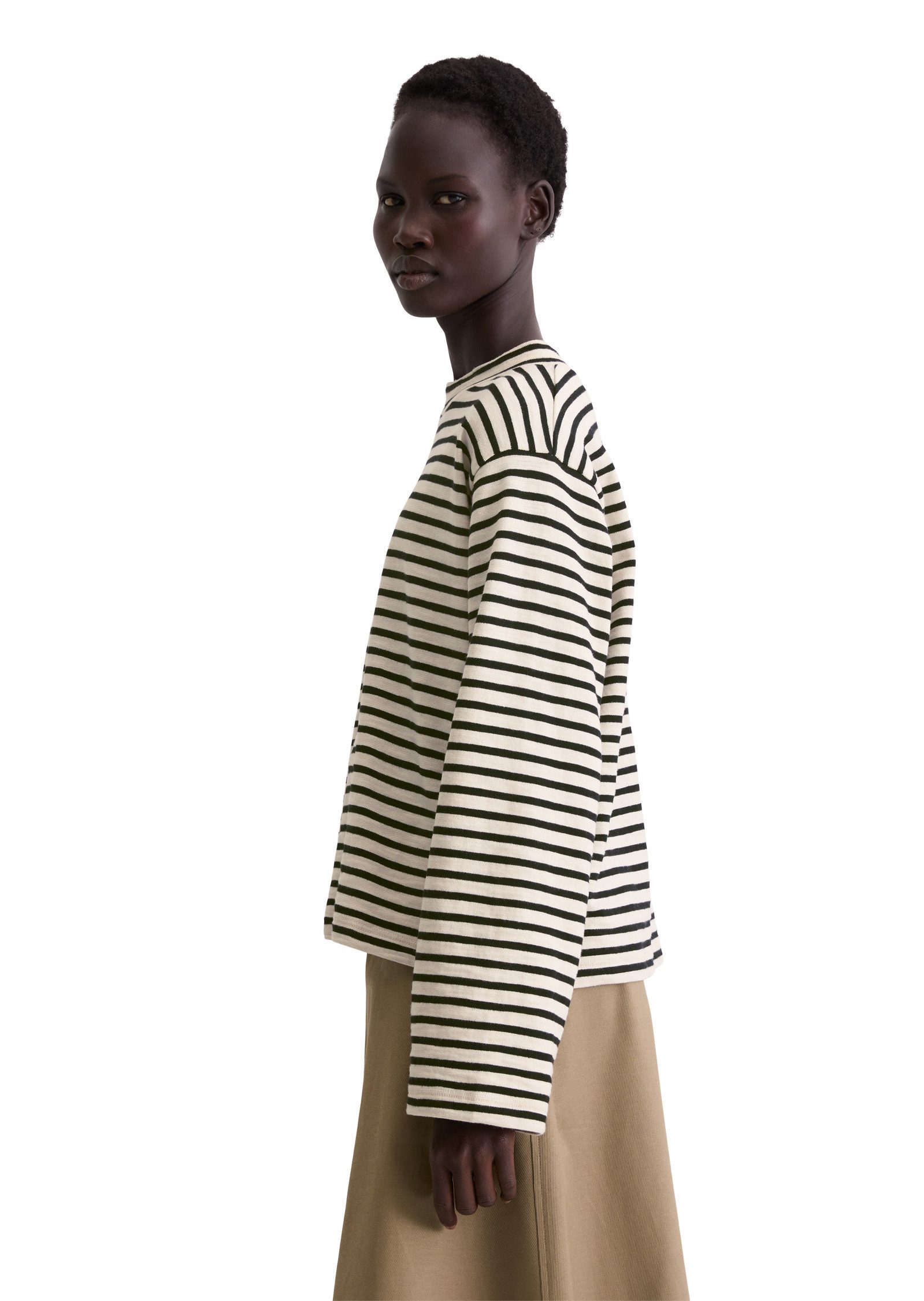 Marc O'Polo Langarmshirt aus garngefärbtem Heavy-Slub-Jersey günstig online kaufen