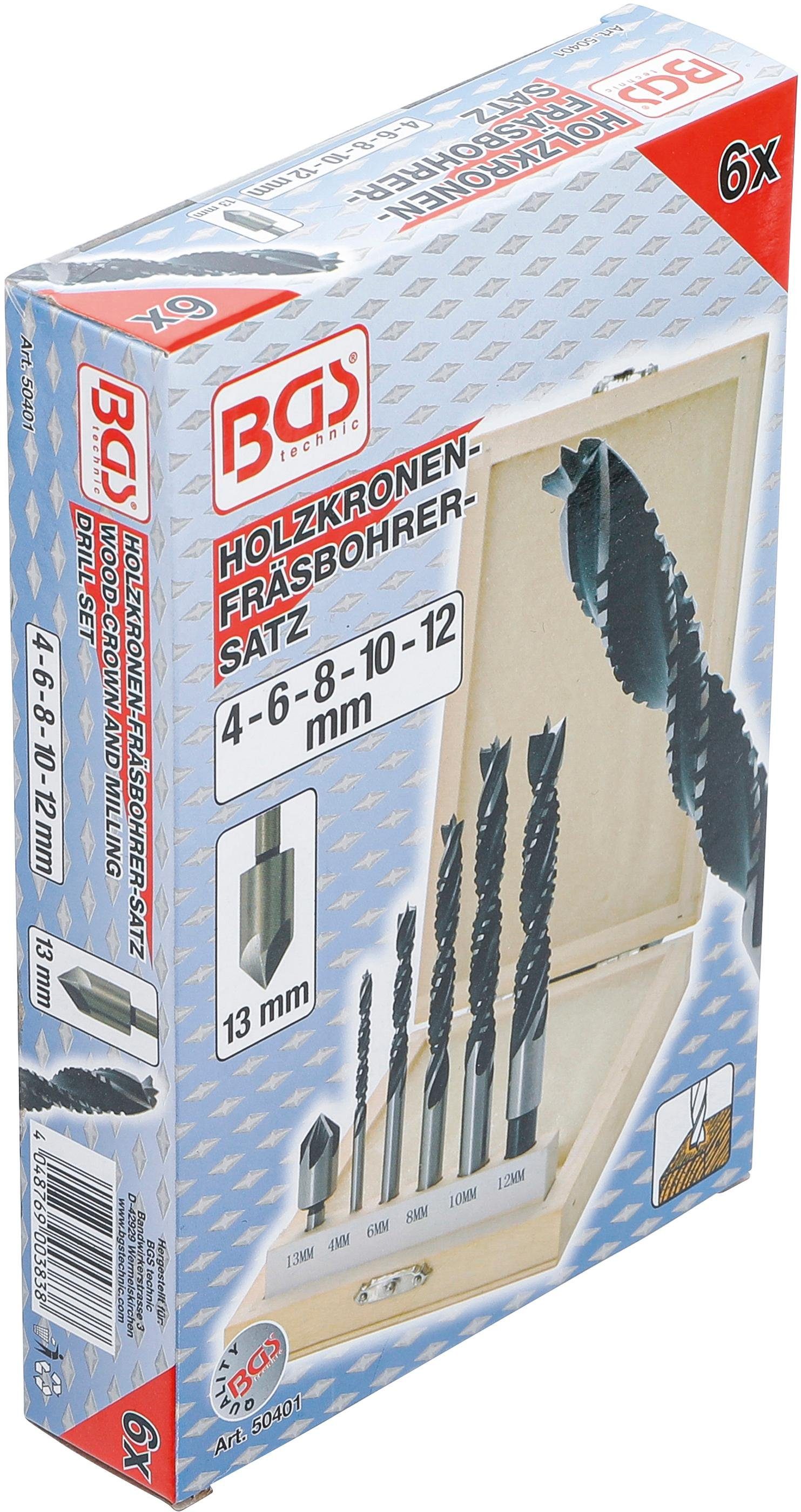 - BGS technic Holzkronen-Fräsbohrer-Satz, 12 mm, Spiralbohrer 6-tlg. 4