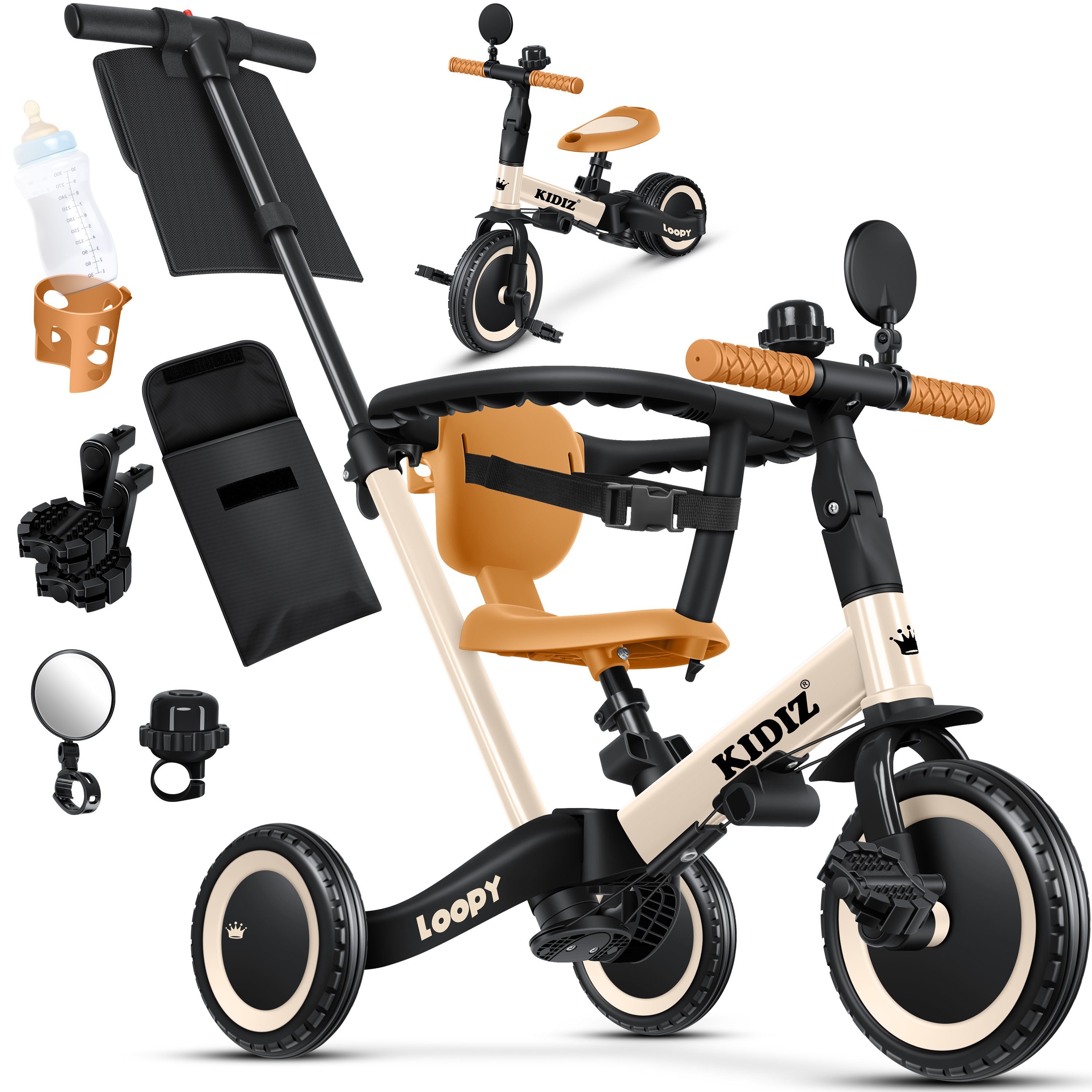 KIDIZ Laufrad, 6in1 Dreirad Loopy Laufräder Lauffahrrad Kinderdreirad