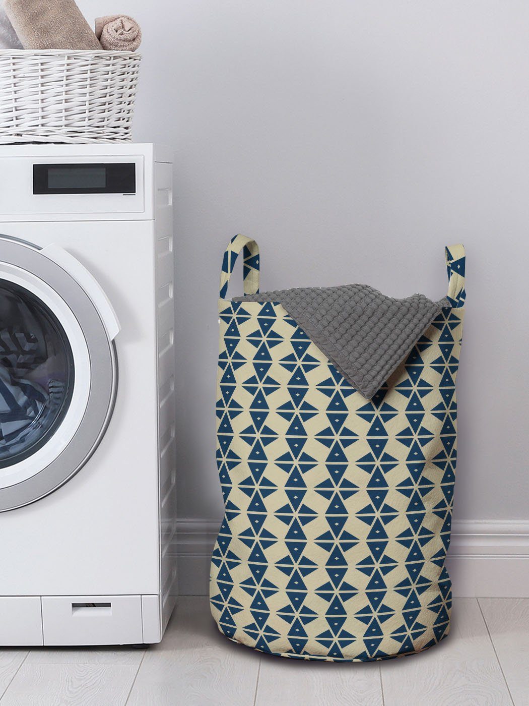 Griffen Wäschesäckchen mit Klassische Abakuhaus Drei-Winkel-Formen Waschsalons, Kordelzugverschluss Abstrakt für Wäschekorb