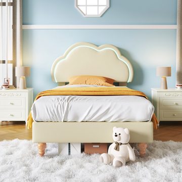 MODFU Polsterbett Jugendbett Kinderbett (ohne Matratze), mit Lattenrost und Verstellbares Kopfteil, 90 x 200 cm
