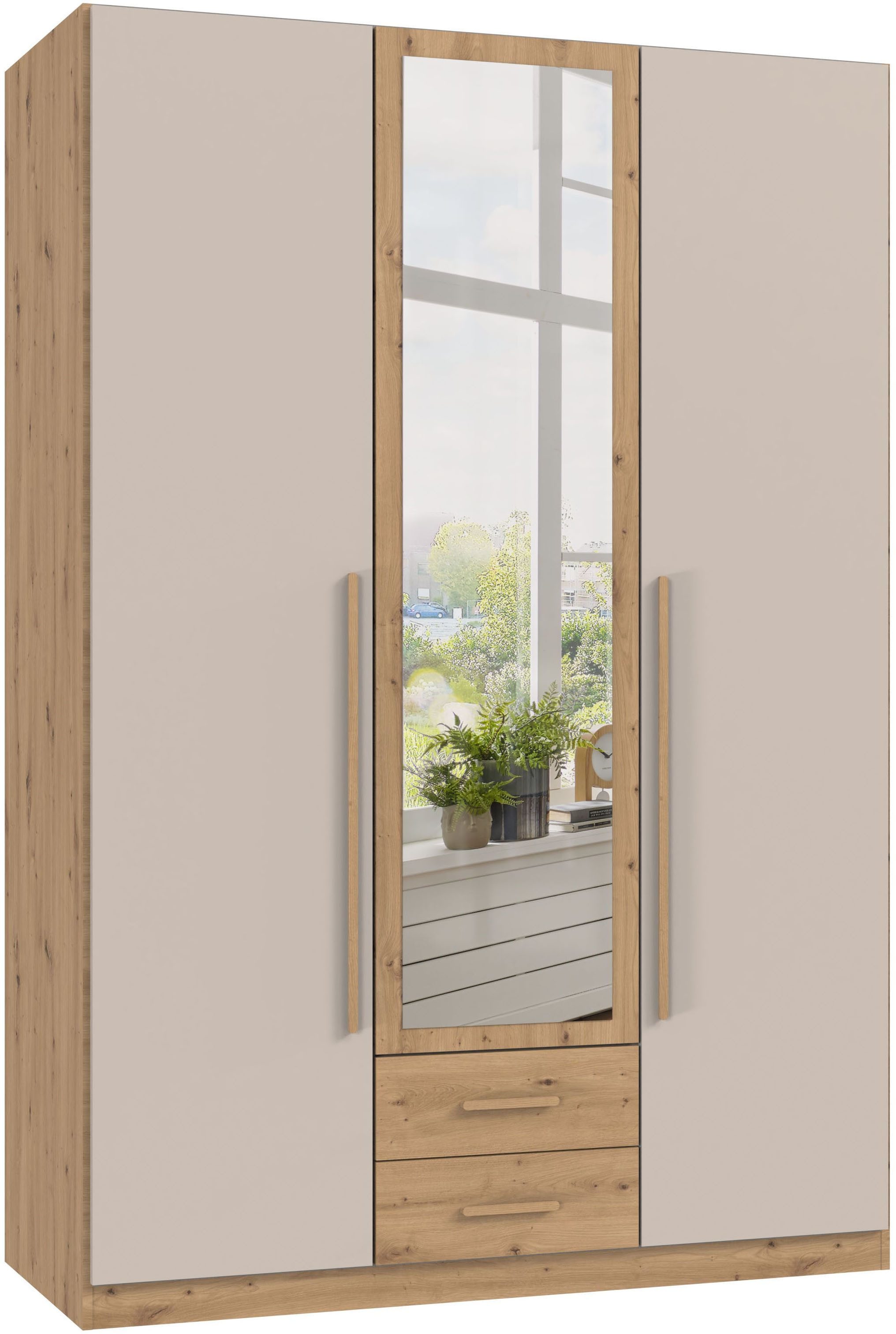 Wimex Kleiderschrank Marburg erhältlich in den Breiten 135cm & 180cm inkl. Spiegel und zwei Schubladen