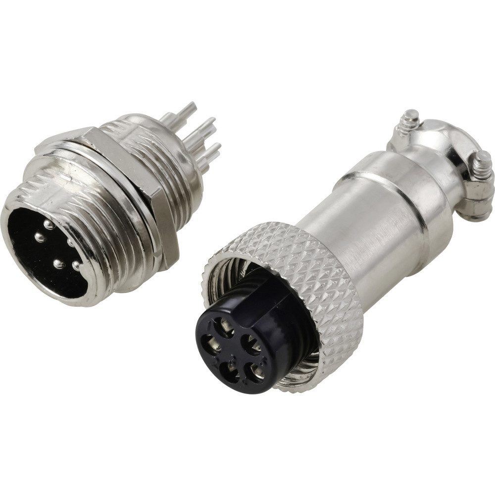 TRU COMPONENTS TRU COMPONENTS TC-13895588 Rundsteckverbinder Stecker, Buchsenkontakt Installationskabel