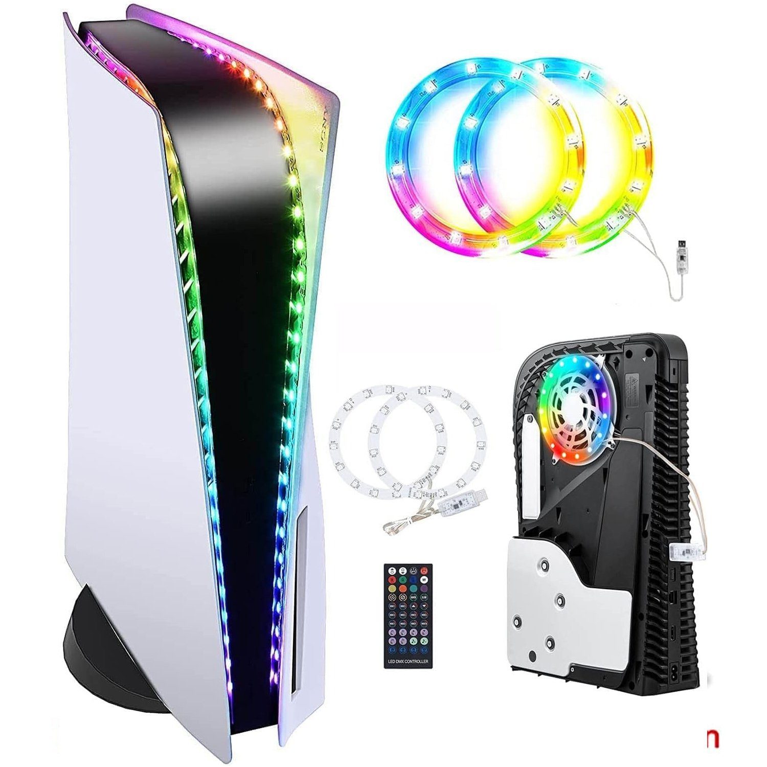 zggzerg LED Nachtlicht RGB LED-Streifen für PS5 Flexible Lichtstreifen 8 Farben