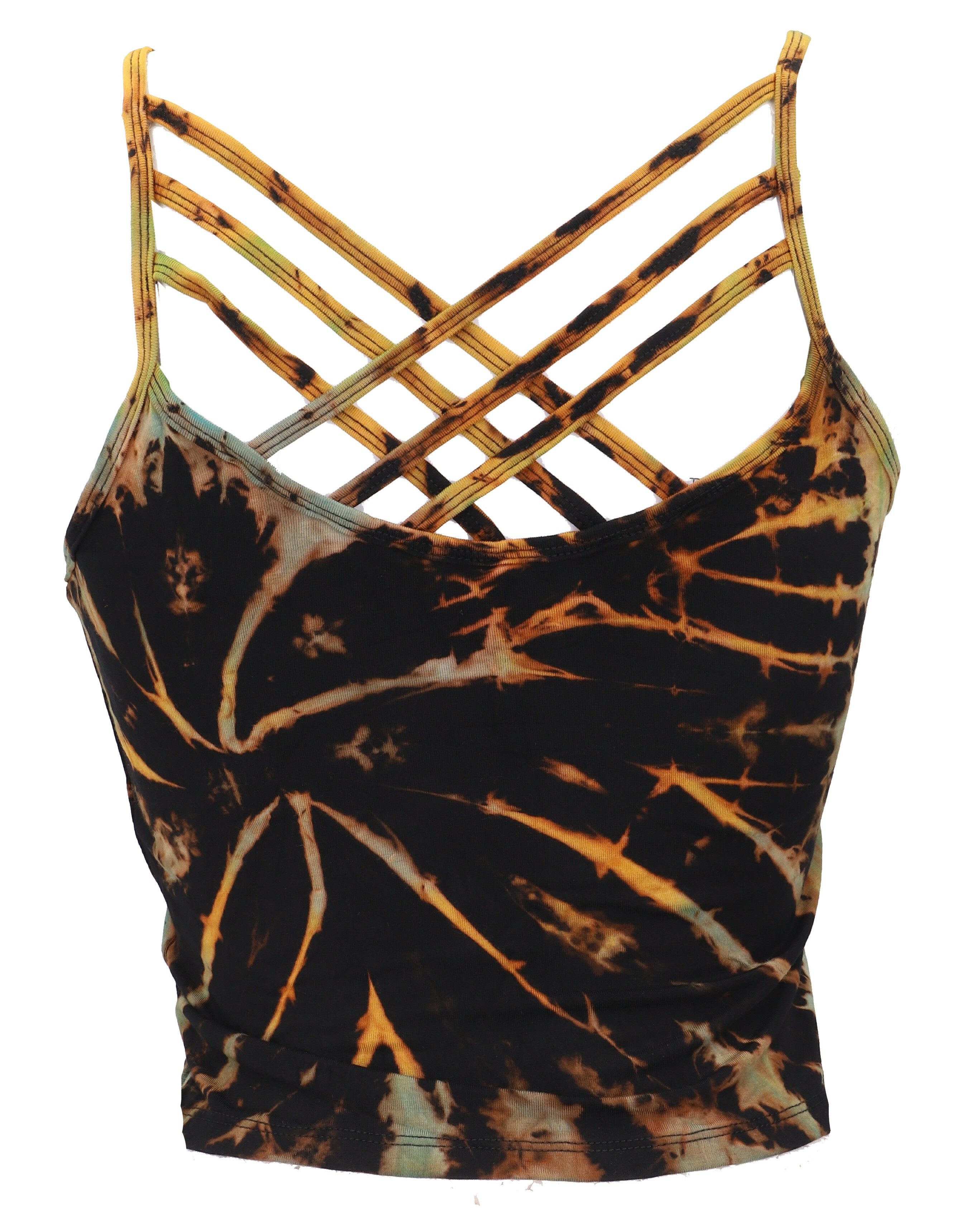 Guru-Shop T-Shirt Bauchfreies Batiktop, Yoga Batik Top, Unikat.. Festival, Ethno Style, Hippie, alternative Bekleidung – Bild 2 von 2