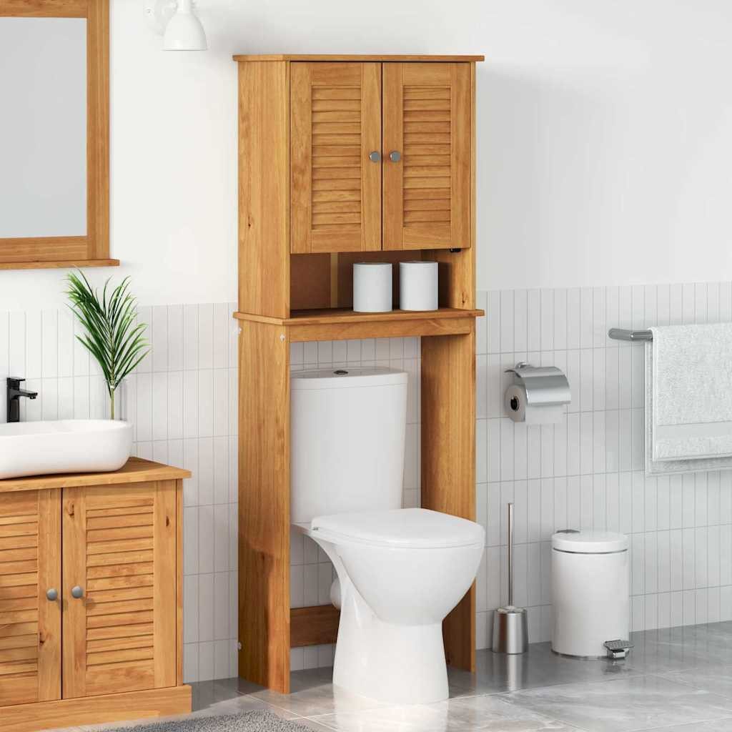vidaXL Badezimmerspiegelschrank Toilettenschrank VIGO Braun und Honigbraun 60 x 27 x 161 cm (1-St)