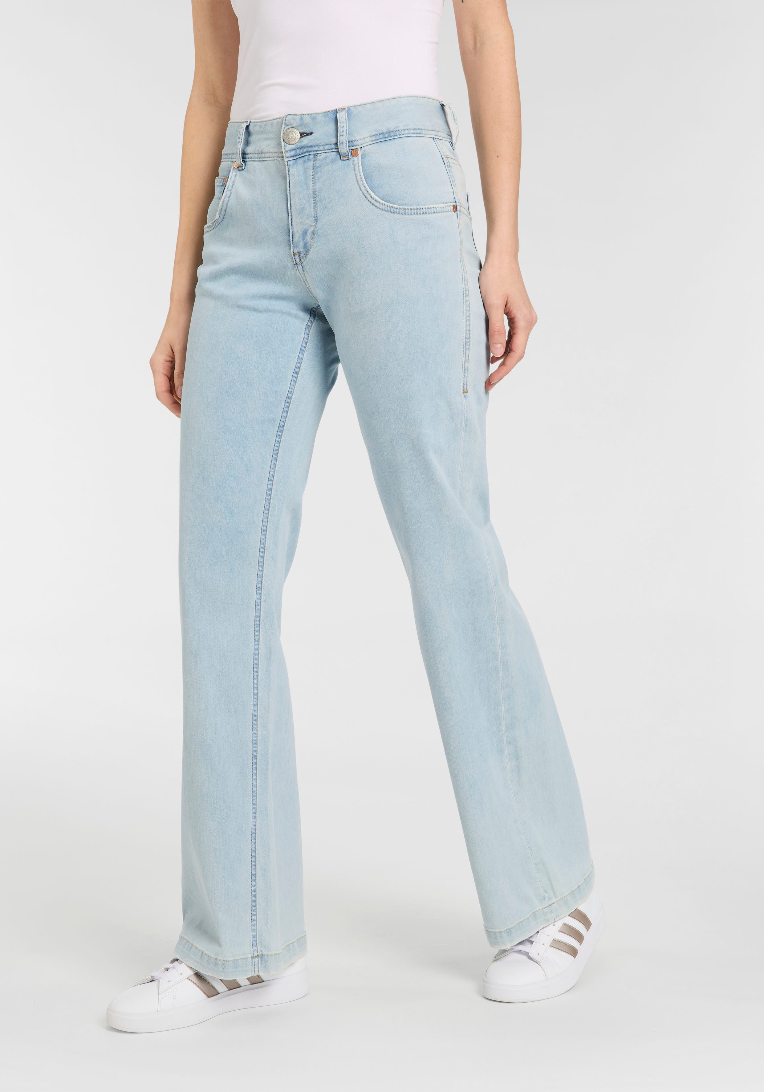 Herrlicher 5-Pocket-Jeans Edna Denim Light im Flared Fit günstig online kaufen