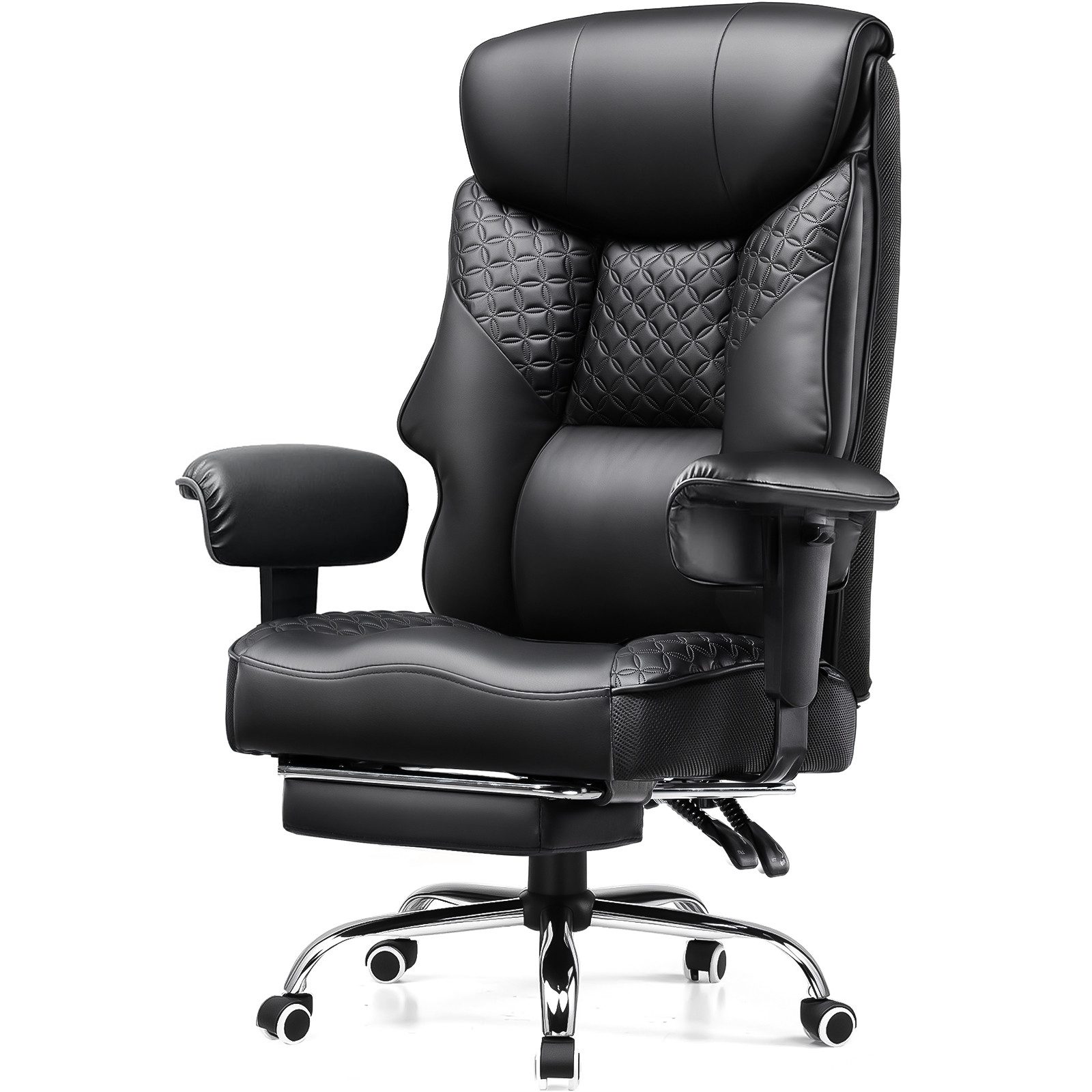 COMHOMA Bürostuhl Gaming Stuhl für Große und Schwere Personen bis 180 kg, ergonomischer Bürostuhl 3D Sitzkissen, verstellbar mit Fußstütz