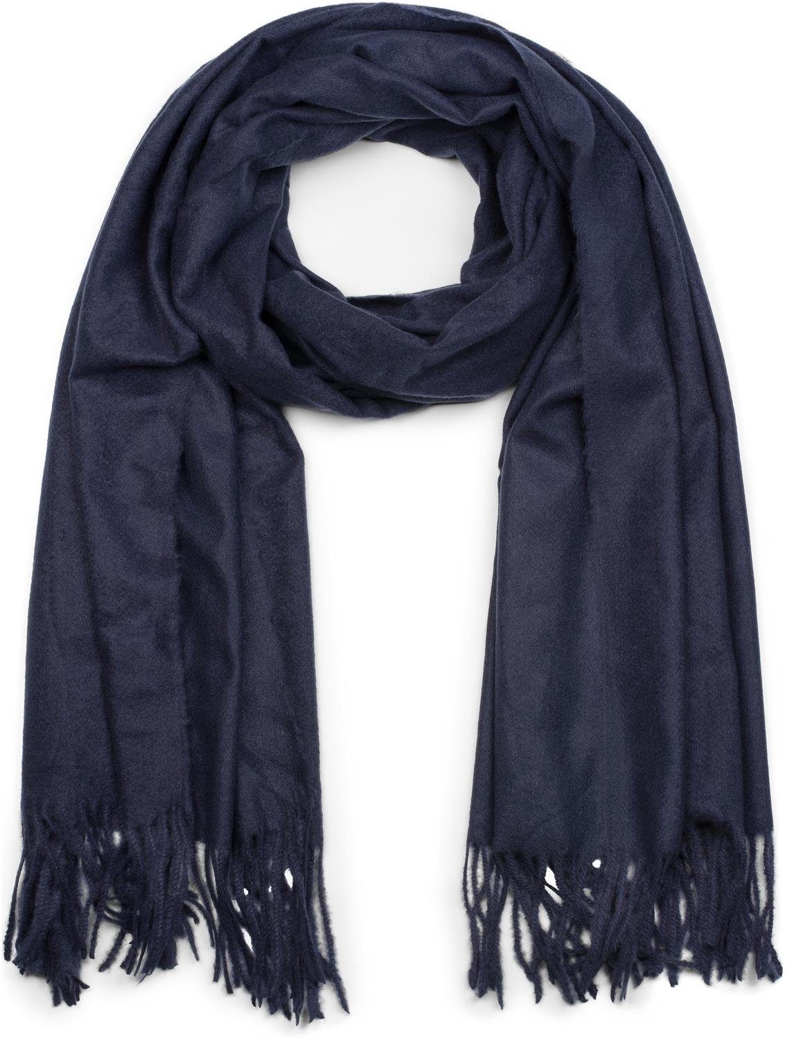 styleBREAKER Modeschal Weicher Schal Uni mit Fransen, (1-St)