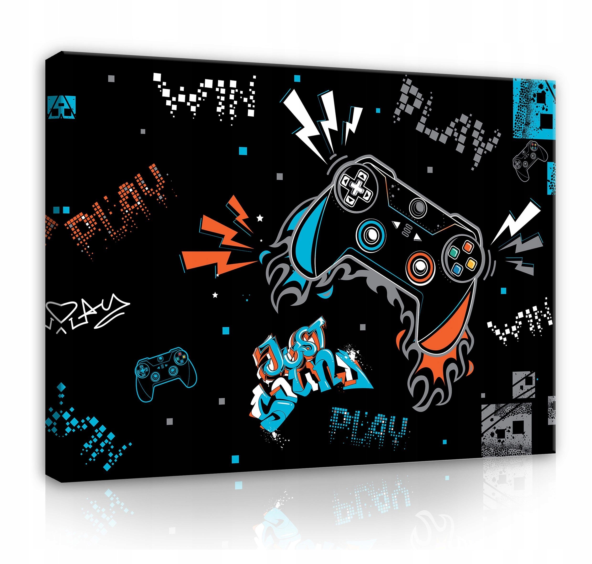 Wallarena Leinwandbild Kinderzimmer Jungen Game Gaming Gamer Pad Kinder Wandbild Groß XXL Wandbilder Leinwandbilder Modern Canvas Kunstdruck Bild Auf Leinwand Bilder für Babyzimmer Mädchenzimmer Jungenzimmer, (Einteilig), Aufhängefertig