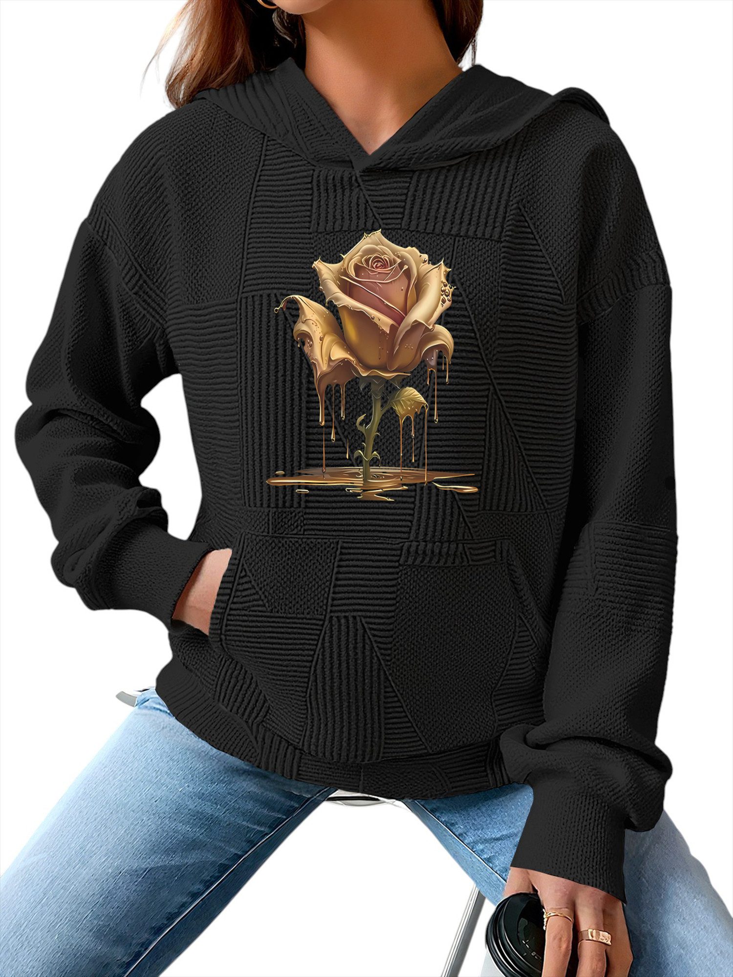 PYLIKE Kapuzenpullover Damen Print Hoodie mit günstig online kaufen