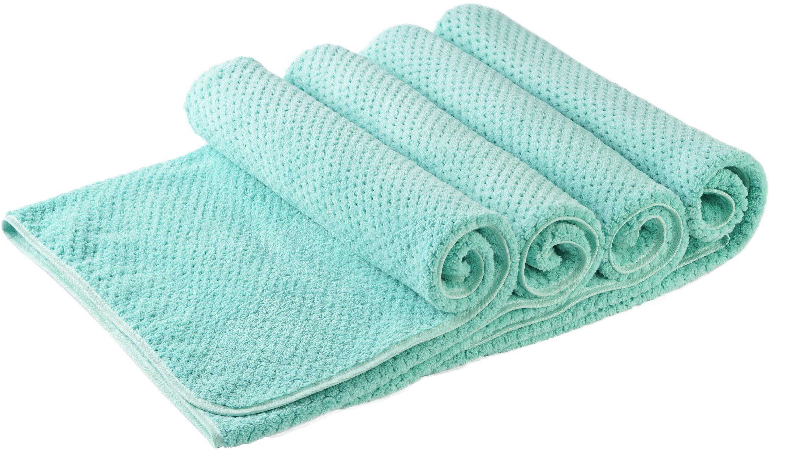 OTTO home Handtücher Parris, diverse Größen, ideal als Sporthandtuch, Reisehandtuch, Microfaser (4-St), sehr leicht, kompakt, schnelltrocknend, Mikrofaser, mit Waffelmuster