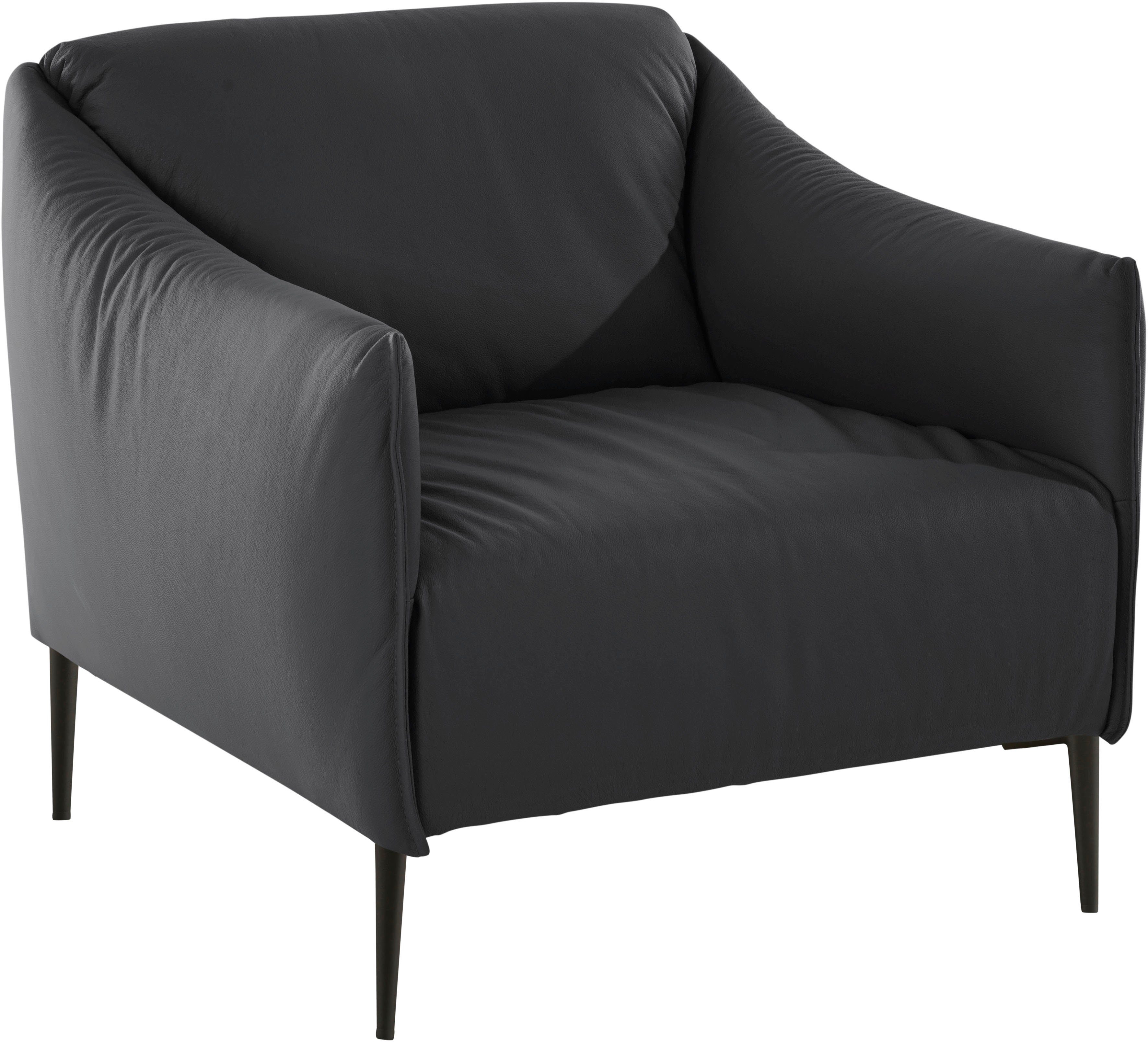 W.SCHILLIG Cocktailsessel sally Design-Sessel, zeitlos und bequem, tolle Verarbeitungsdetails, mit Metallfüßen in Schwarz pulverbeschichtet