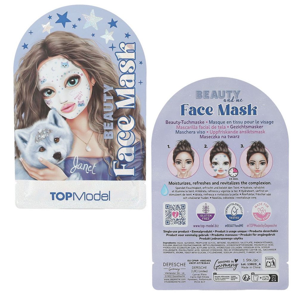 Depesche Schminkkopf TOPModel - Beauty Tuchmaske - BEAUTY and ME