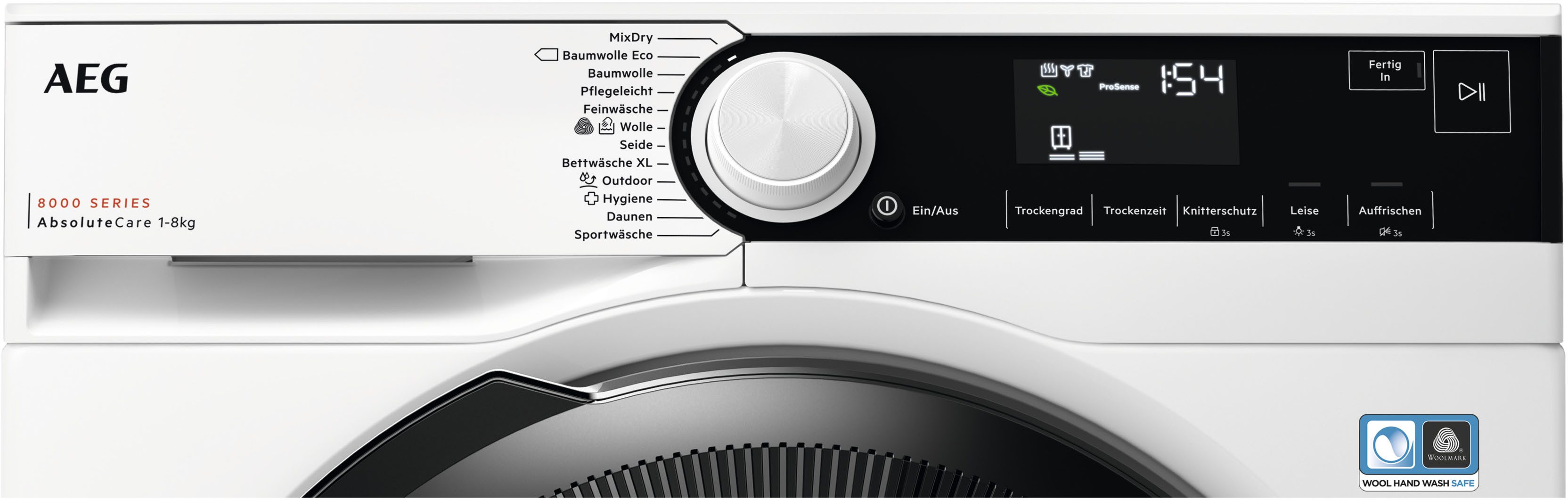 AEG Wärmepumpentrockner 8000 AbsoluteCare® TR8T70680, AbsoluteCare®: jetzt auch Wolle und Seide trocknen ohne Einlaufen