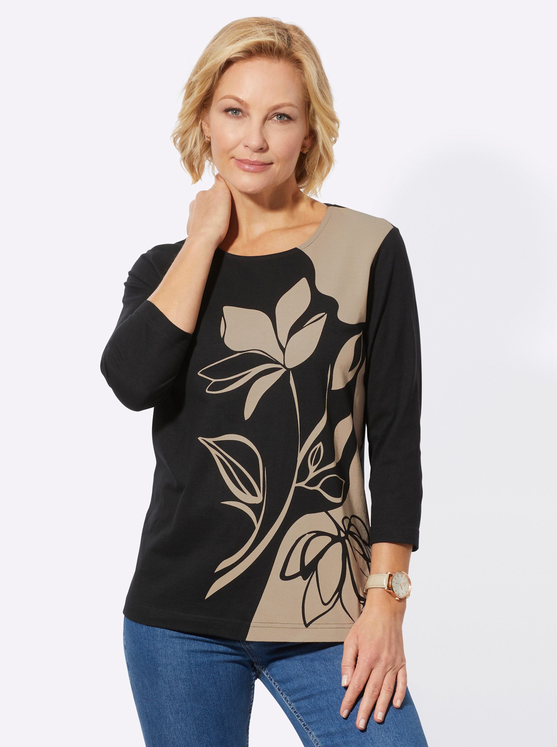Classic Basics 3/4-Arm-Shirt "Rundhals-Shirt", (1 tlg.) günstig online kaufen