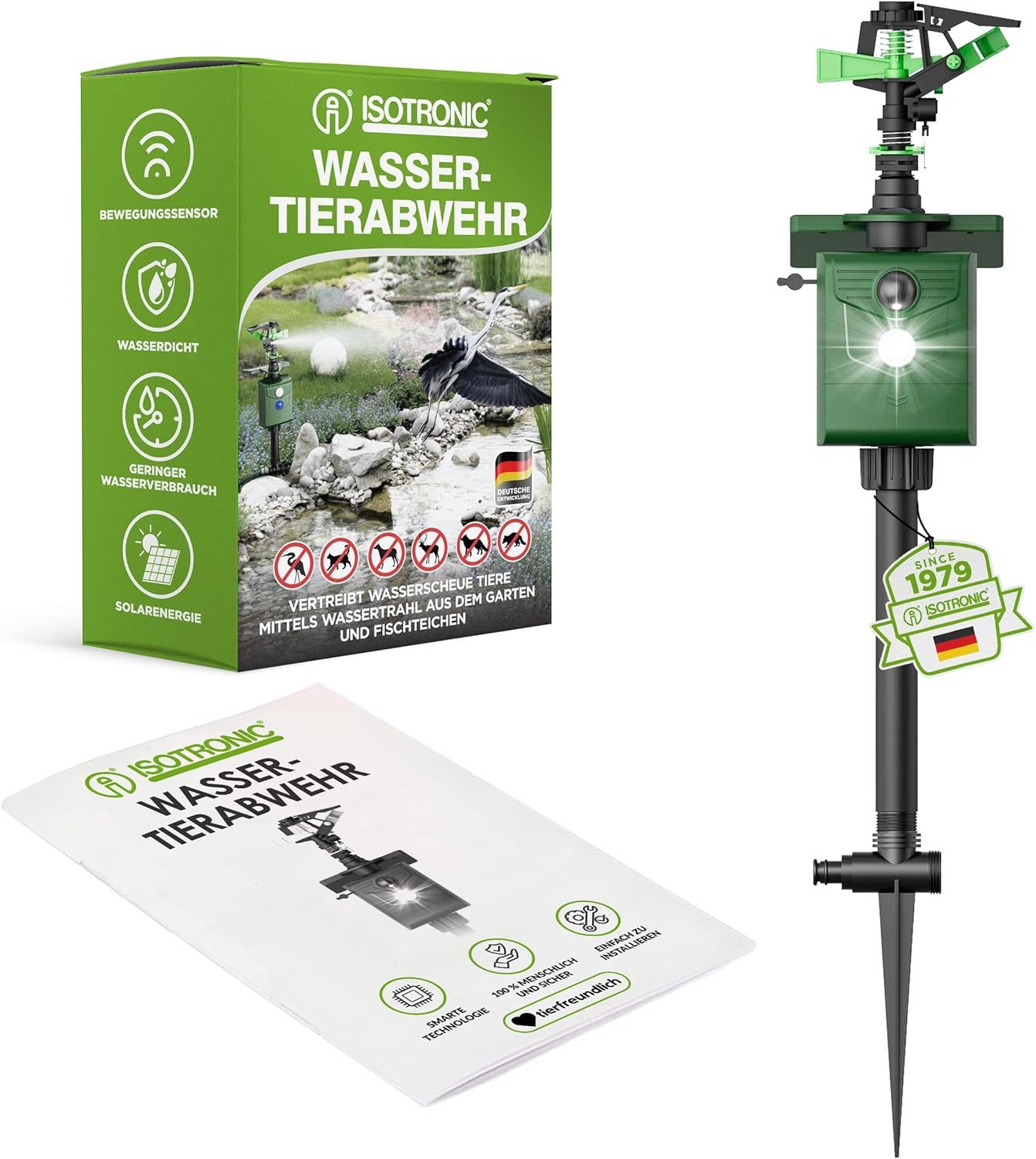 ISOTRONIC Wasserstrahl-Tiervertreiber Isotronic Solar-Tiervertreiber « Aqua-Jet», 1-tlg.