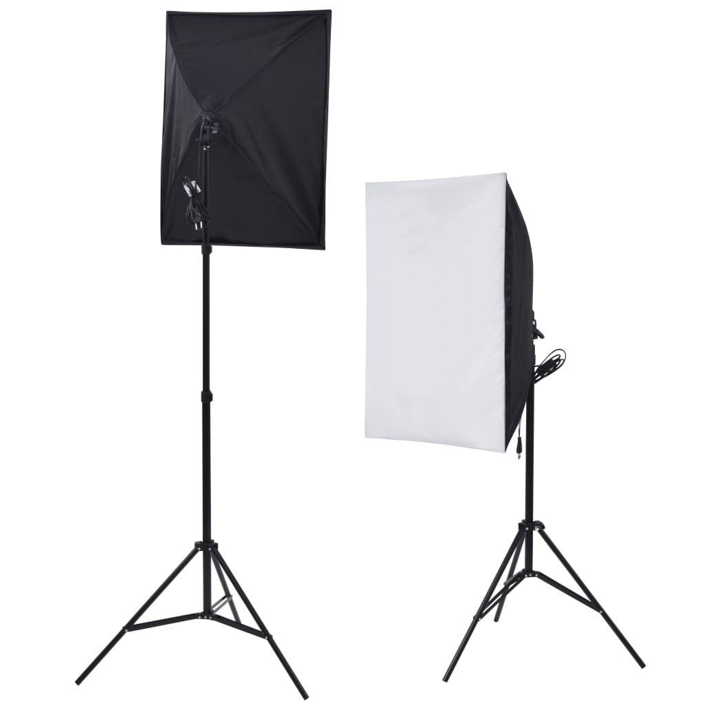 vidaXL Fotohintergrund Fotostudio Set Softbox-Lampen Schirm Hintergrund Reflektor