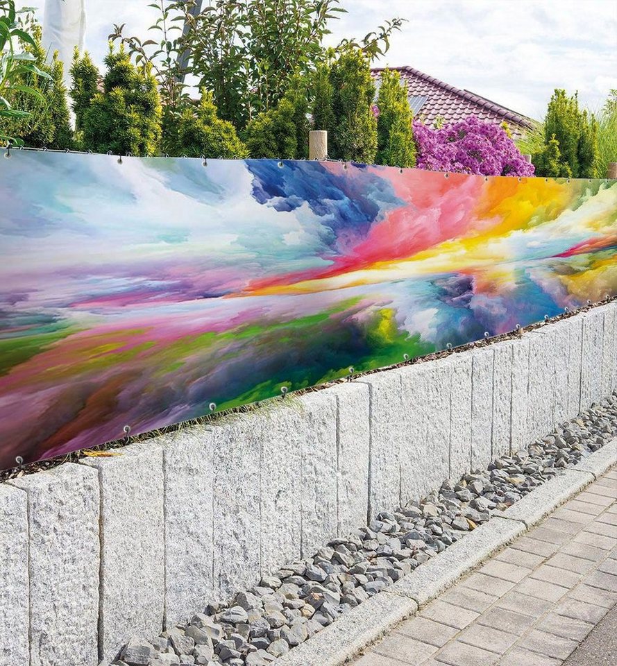 Thumbnail - MyMaxxi Sichtschutzzaunmatten Zaunbanner Horizont gemalt Sichtschutz Garten Zaun, (Bambus grün)
