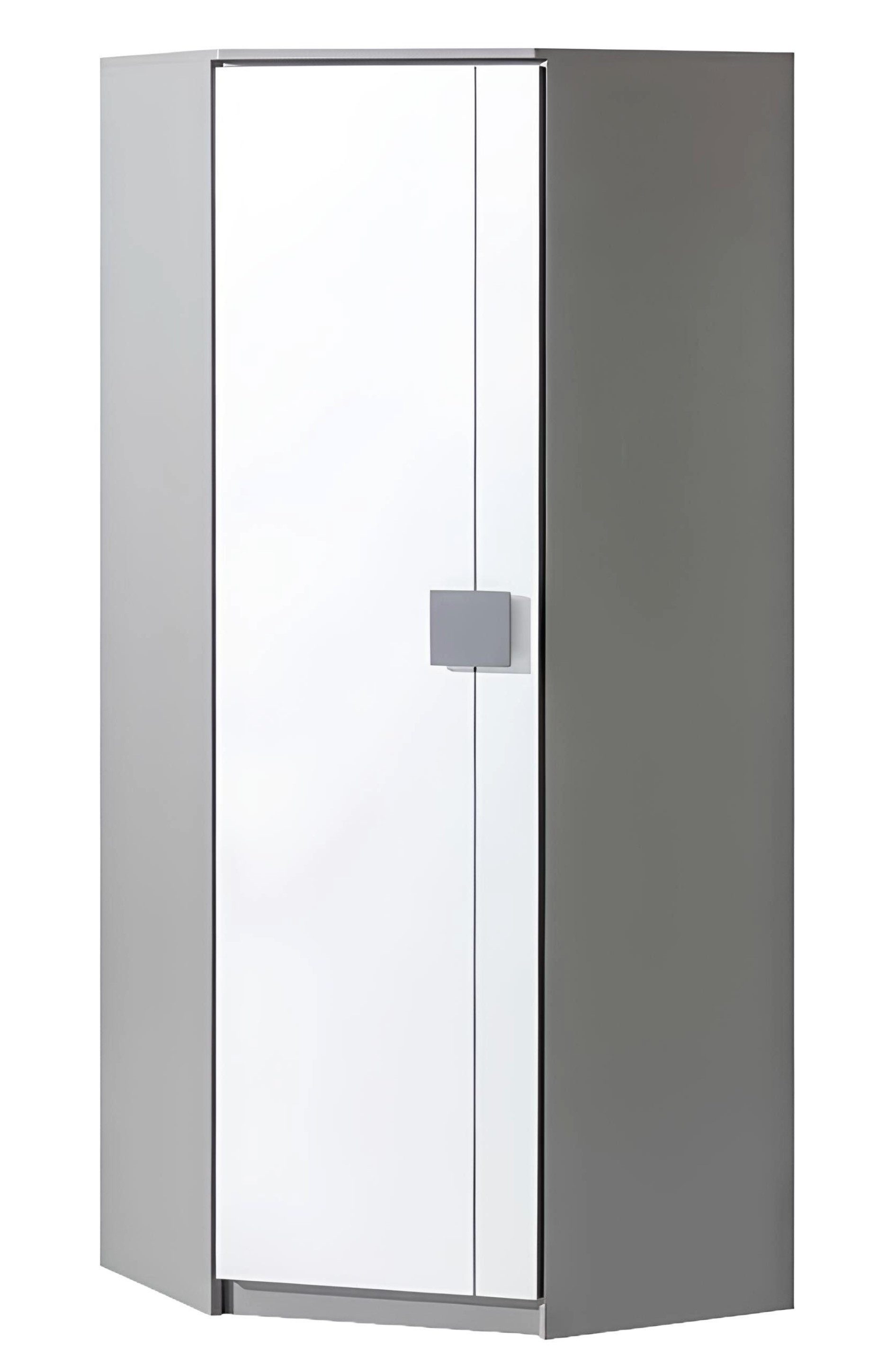 Drehtürenschrank Eck-Schrank aus Holz mit Bücherregal, Kommode und Kleiderschrank