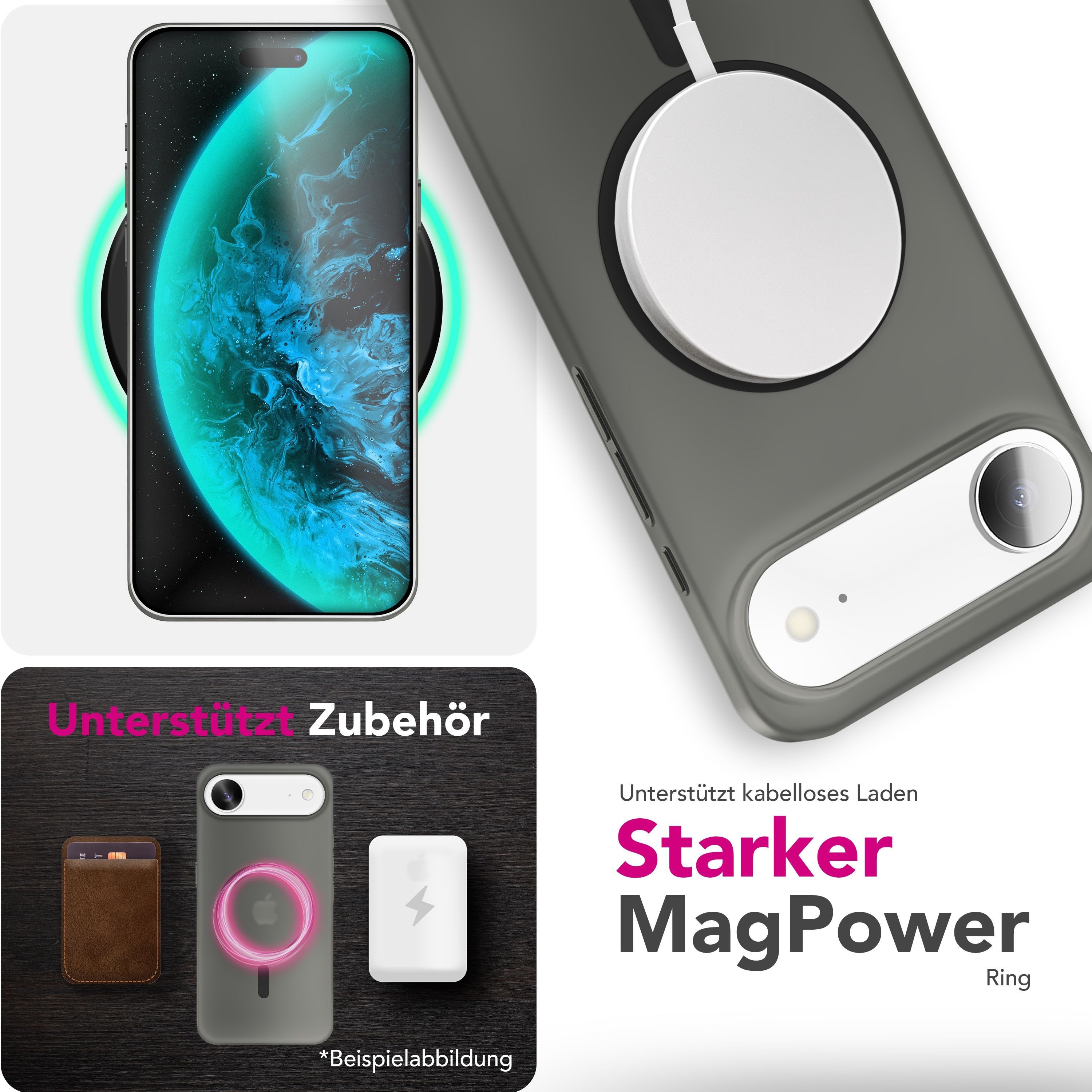 Nalia Smartphone-Hülle Apple iPhone 17 Air 16,5 cm (6,5 Zoll), MagSafe Hülle / Extrem Dünn 0,3mm / Semi-Transparent / Fein Mattiert – Bild 3 von 5