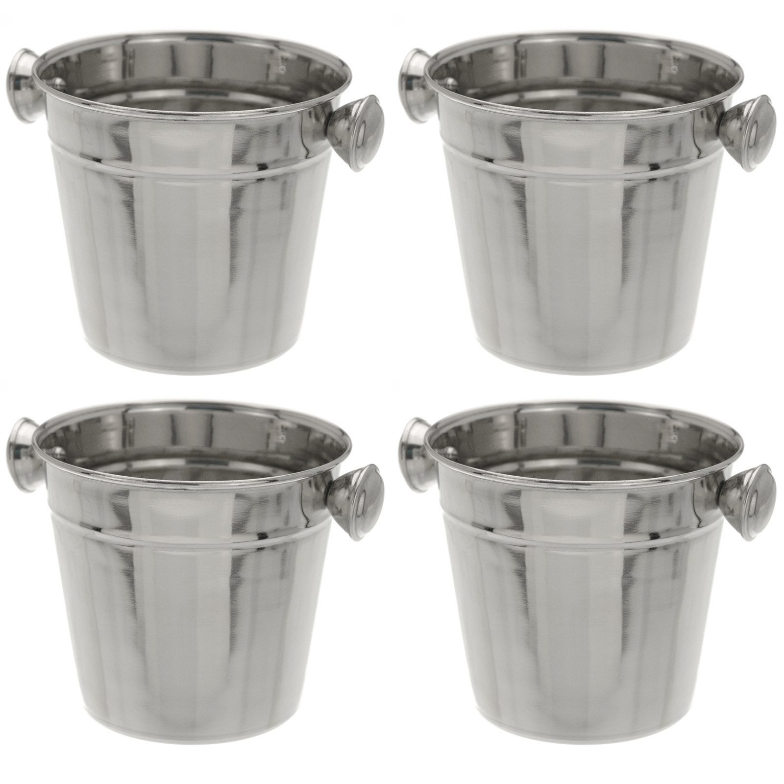 4er-Set Eisbehälter Aus Chromnickelstahl & Polycarbonat – 36x16,5x12 Cm, 660g, Stabil & Hygienisch