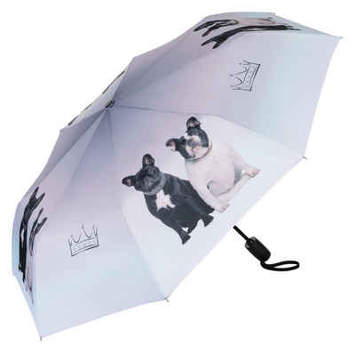 von Lilienfeld Taschenregenschirm Motivschirm Französische Bulldoggen Hunde Auf-Zu-Automatik, Hundemotiv