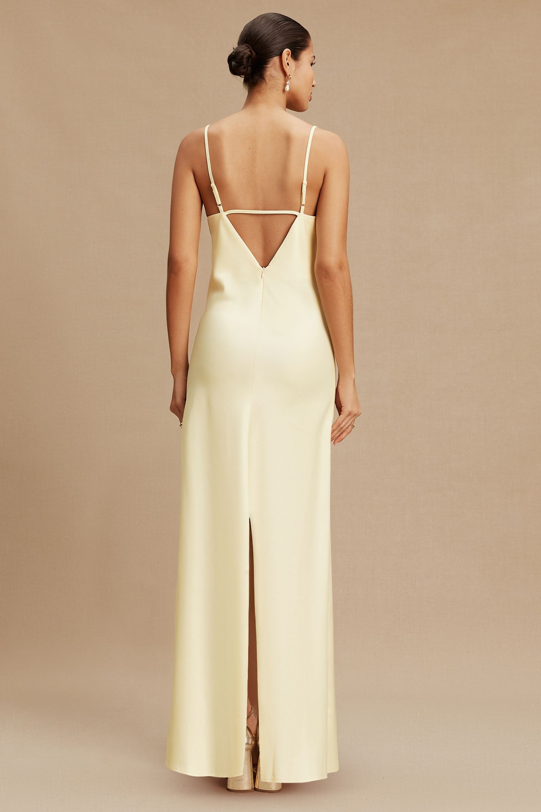 Next Satinkleid Langes Satin-Brautjungfernkleid Rückenausschnitt (1-tlg) günstig online kaufen