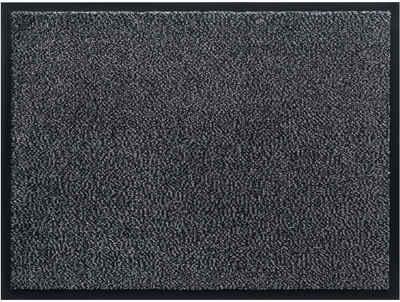 Fußmatte Schmutzfangmatte für innen grau in 40x60 cm, matches21 HOME & HOBBY, rechteckig, Höhe: 6 mm, Saugstarke Sauberlaufmatte als waschbarer Türmatte Fussabtreter
