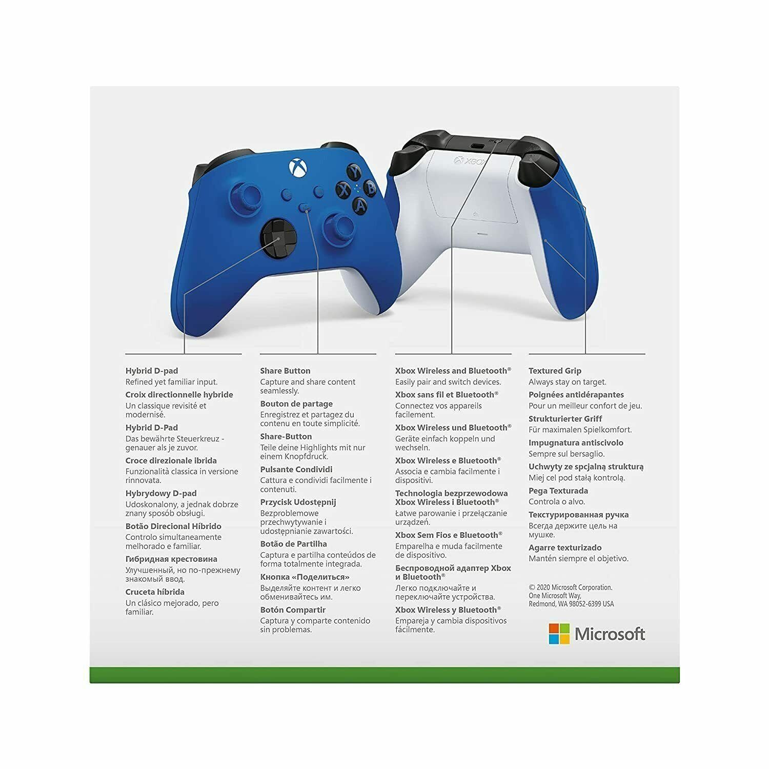 Microsoft Xbox Series Wireless Controller für Windows + Series X/S Shock Blue Xbox One-Controller