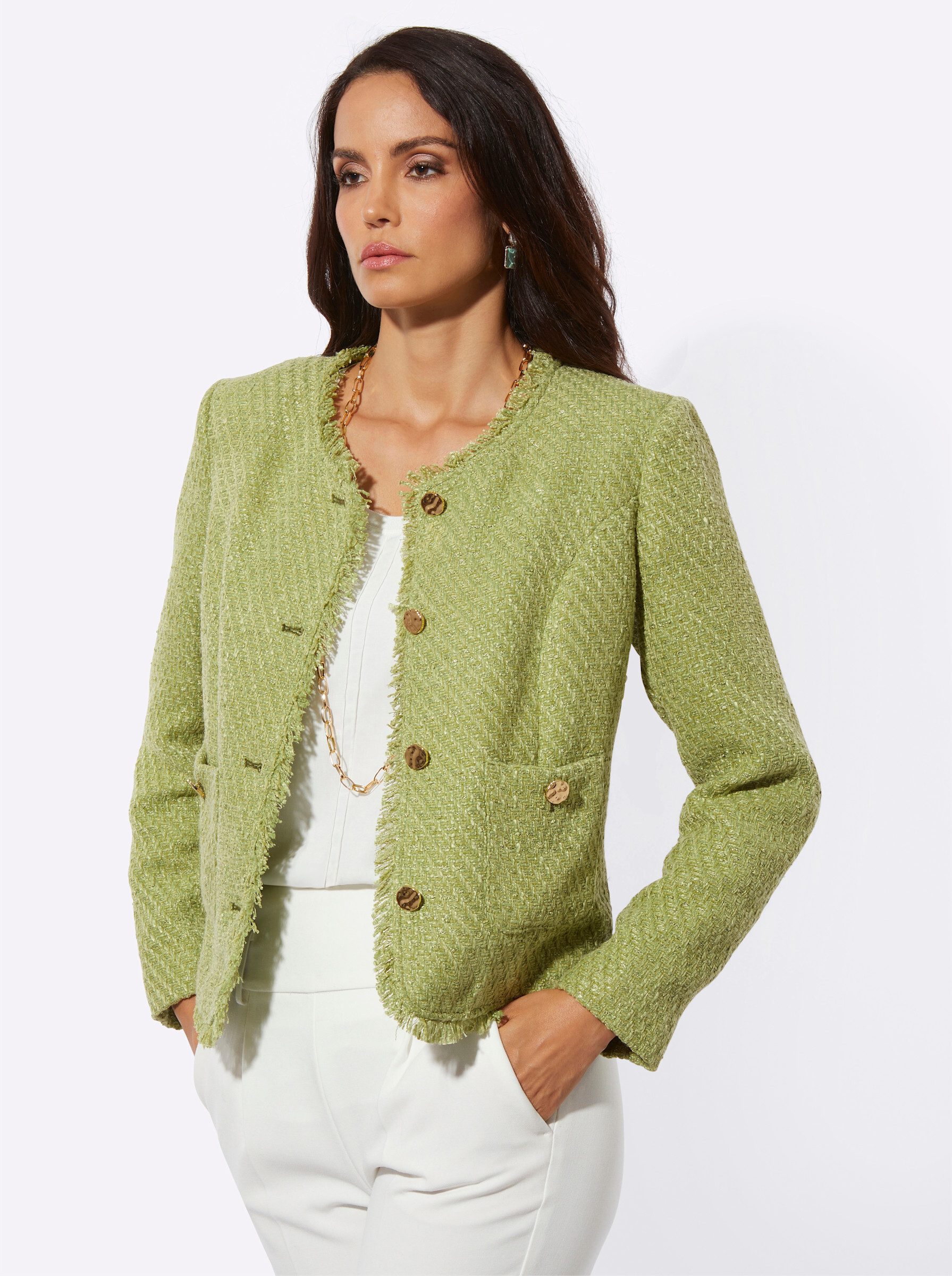 creation L Blusenblazer Bouclé-Blazer günstig online kaufen