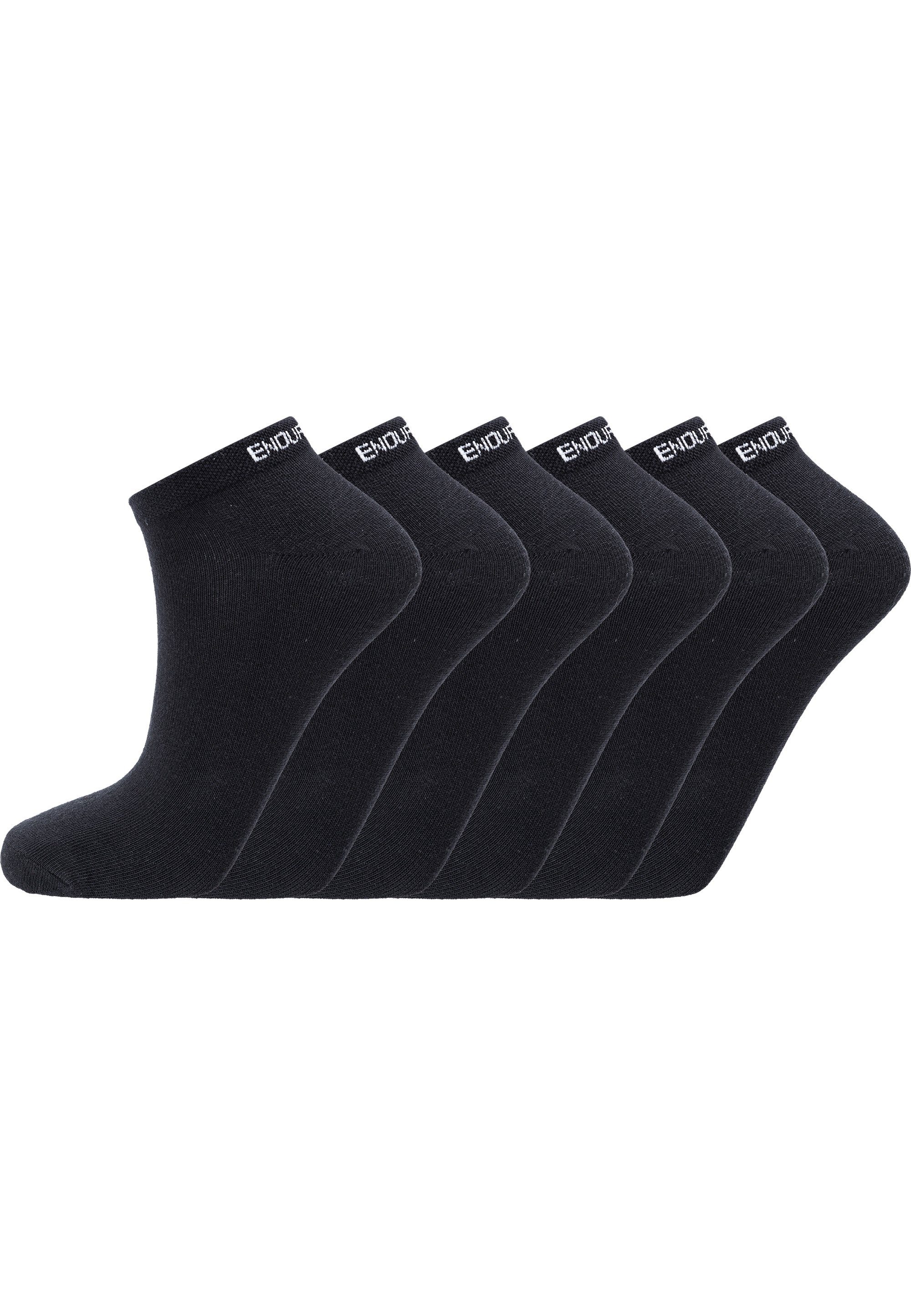 (6-Paar) schwarz Ibi mit ENDURANCE elastischem Socken Bund