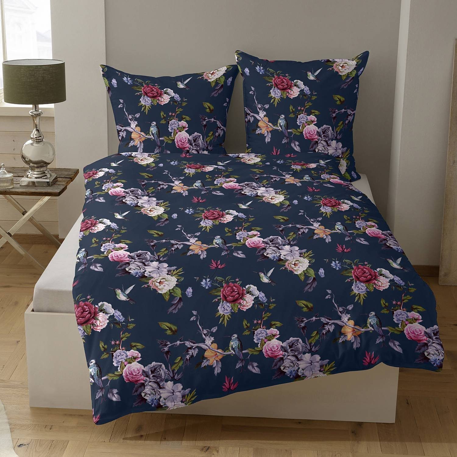 CASATEX Bettwäsche Belana Dunkelblau Satin, Satin, günstig online kaufen