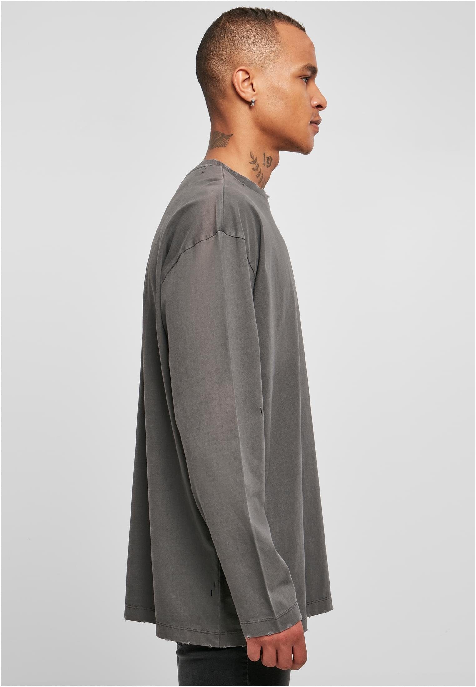 URBAN CLASSICS T-Shirt Herren darkshadow Oversized Longsleeve Distressed (1-tlg)