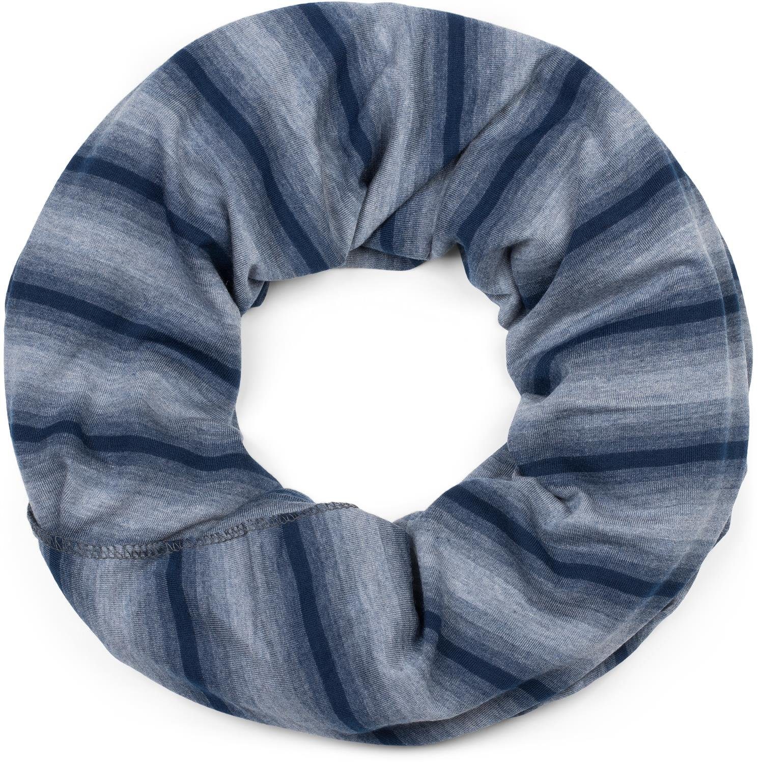 styleBREAKER Loop, (1-St), Loop Schal mit Streifen Farbverlauf Muster Ton in Ton Jeansblau