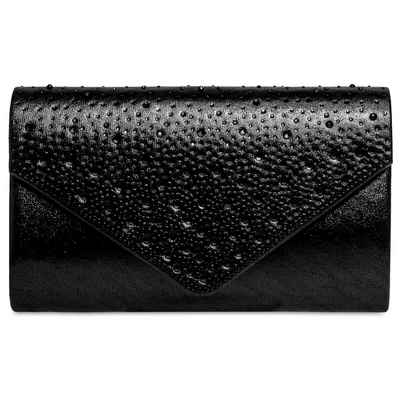 Caspar Clutch Caspar TA423 elegante Damen Clutch Tasche Abendtasche mit Strass Dekor