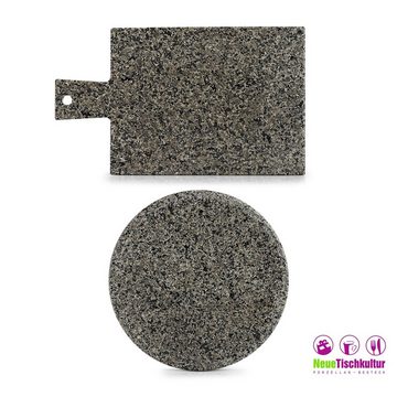 Neuetischkultur Servierbrett Servierplatte mit Griff Granit, Granit, (Stück, 1-St)