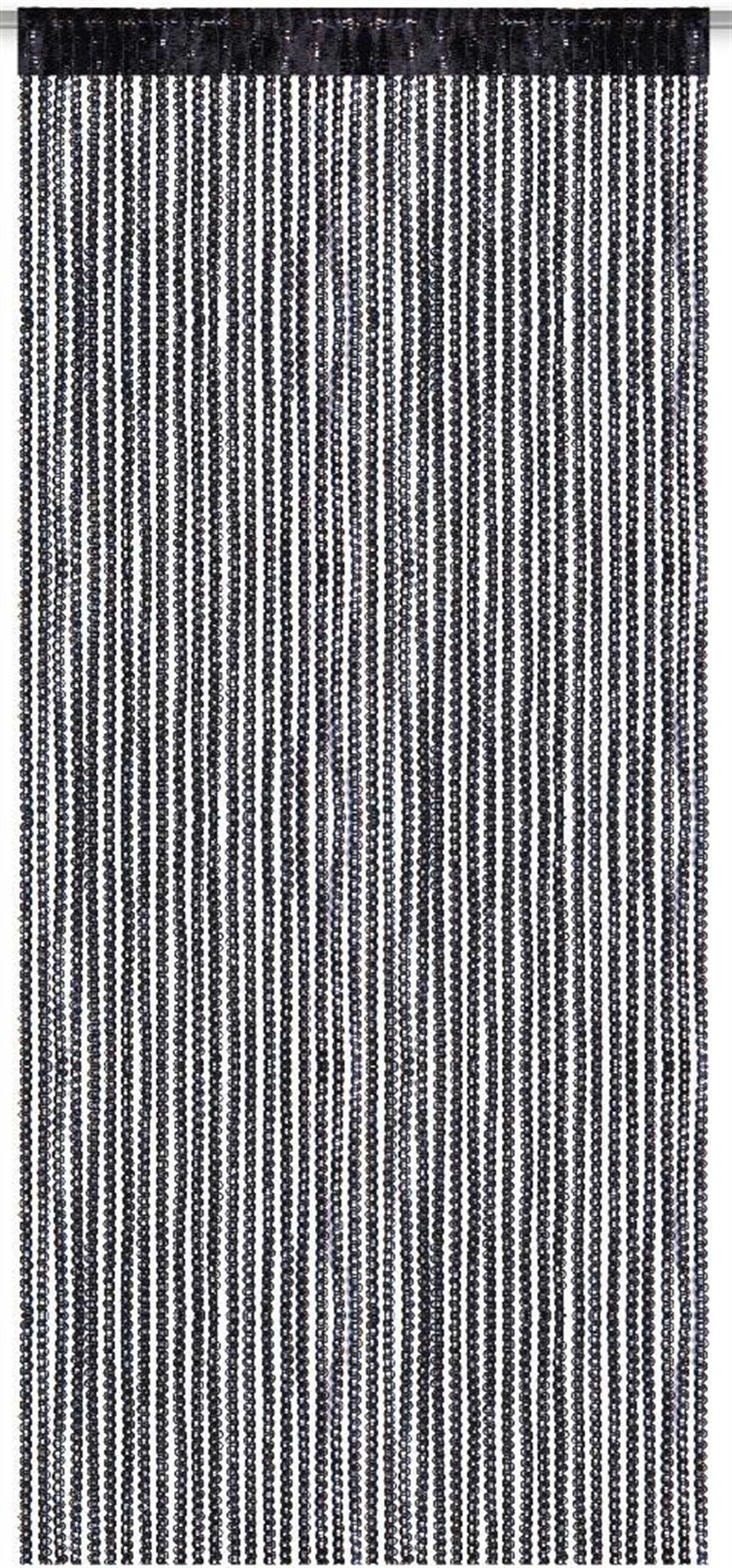 Vorhang, Arsvita, Kräuselband (1 St), transparent, Fadengardine mit Stangendurchzug und Metallic-Streifen 140cm x250cm (BxL) Schwarz