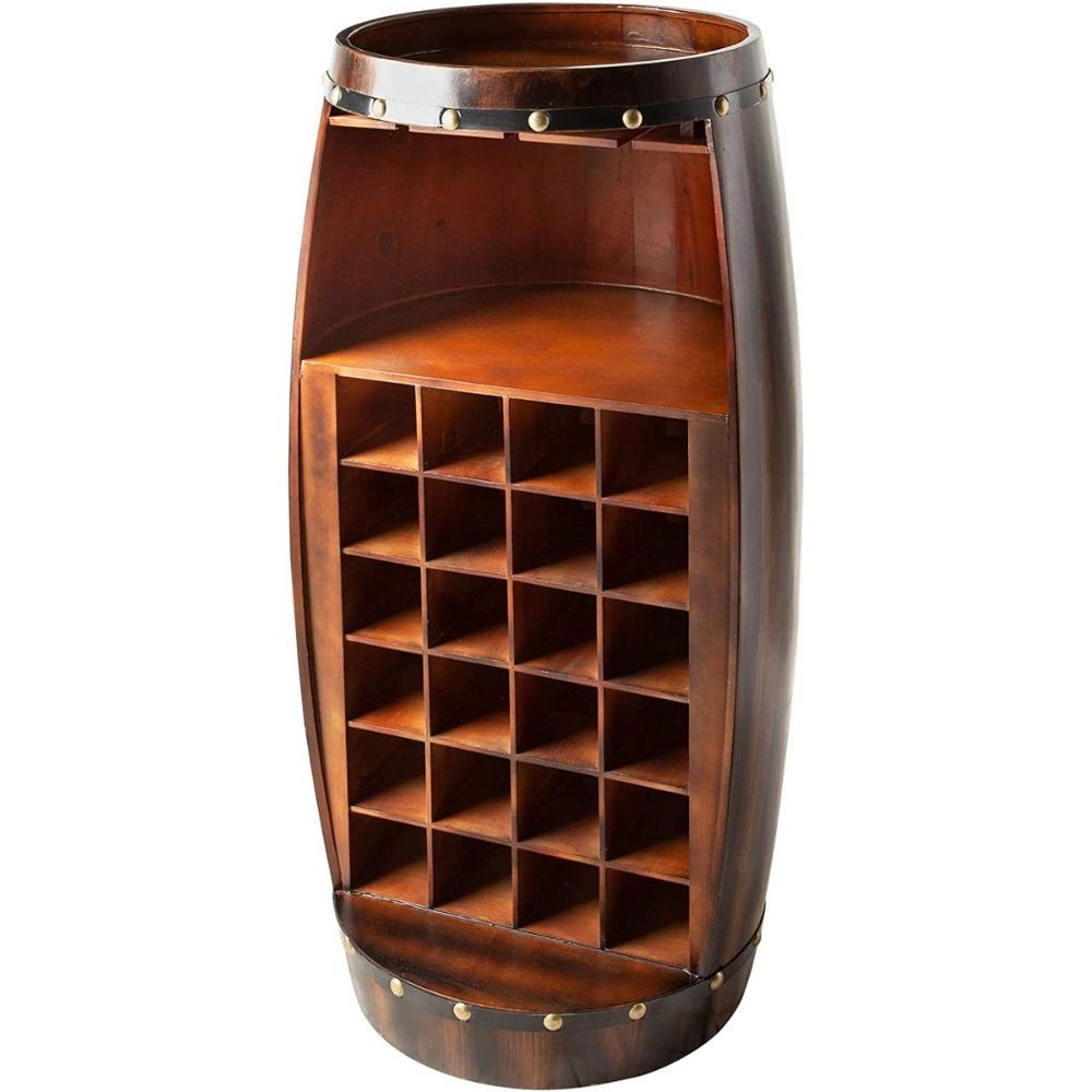 Weinregal Flaschenregal BOTELLA 97cm braun Weinfass Pienienholz