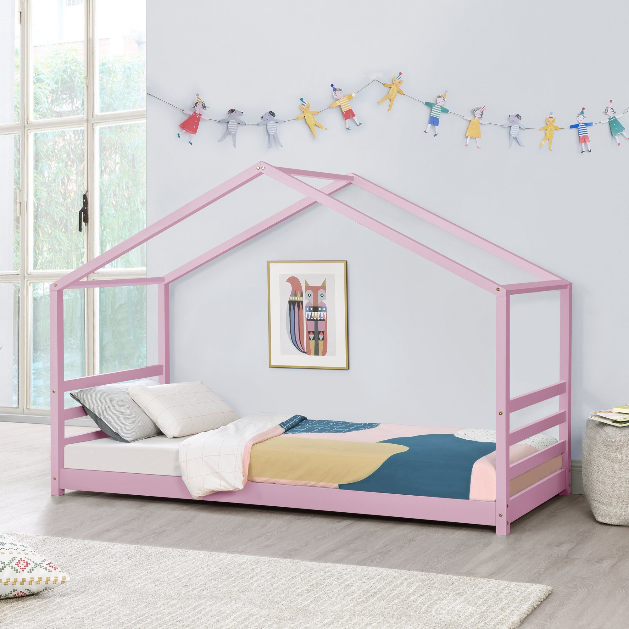 en.casa Kinderbett, »Vardø« Hausbett Jugendbett 90x200cm günstig online kaufen