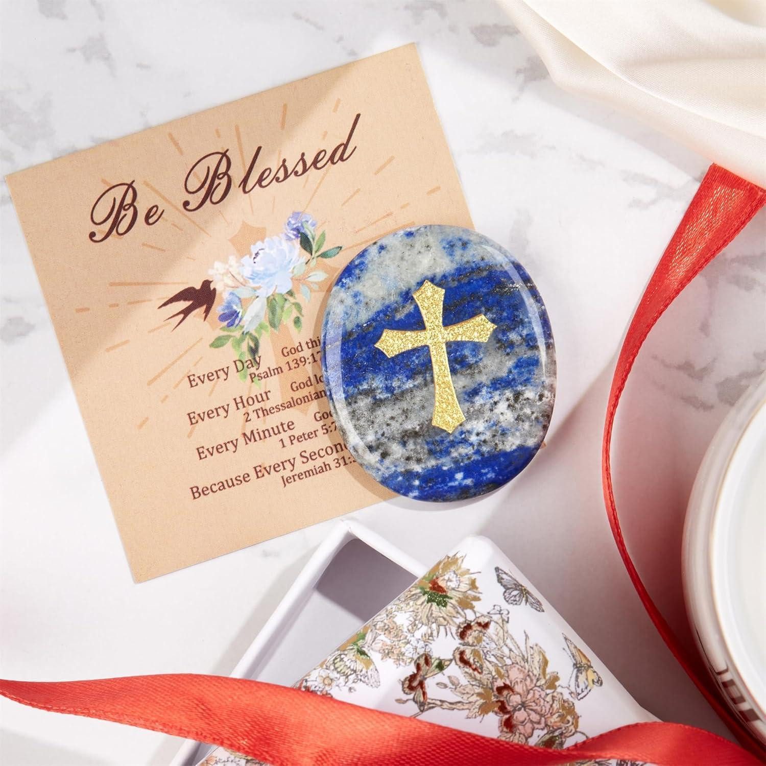 LuxusKollektion Kreuzkette Kreuz Lapislazuli Heilkristall Edelstein Lapislazuli Kreuzschnitzerei